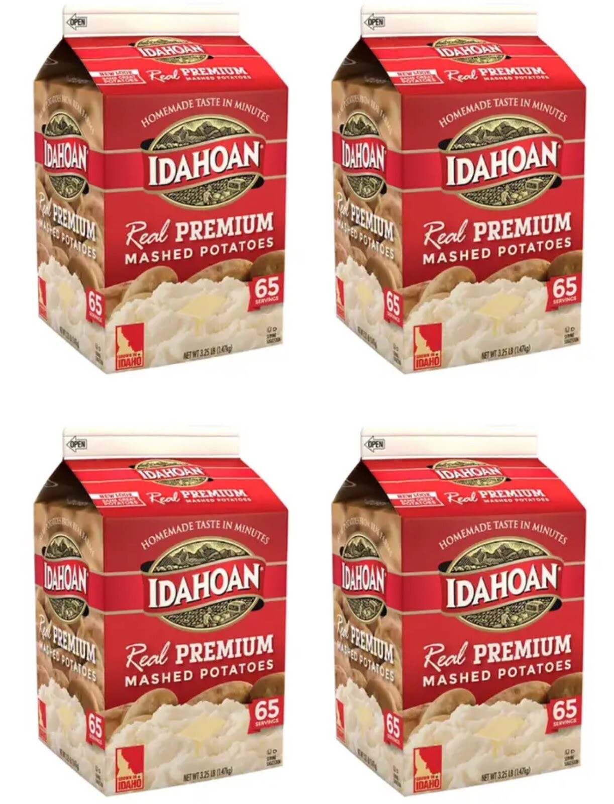 *4PK**Idahoan Mashed Potatoes Easy Instant Tasty Homemade Food Bulk Box 4×3.25Lb