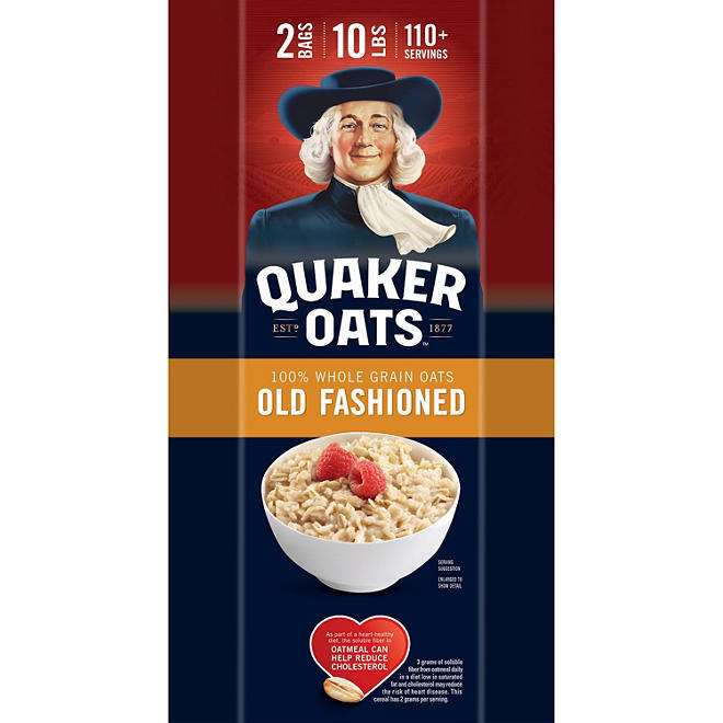 2 PACK – Quaker Oats Old Fashioned Oatmeal, 10 lbs (Total 20 lbs)
