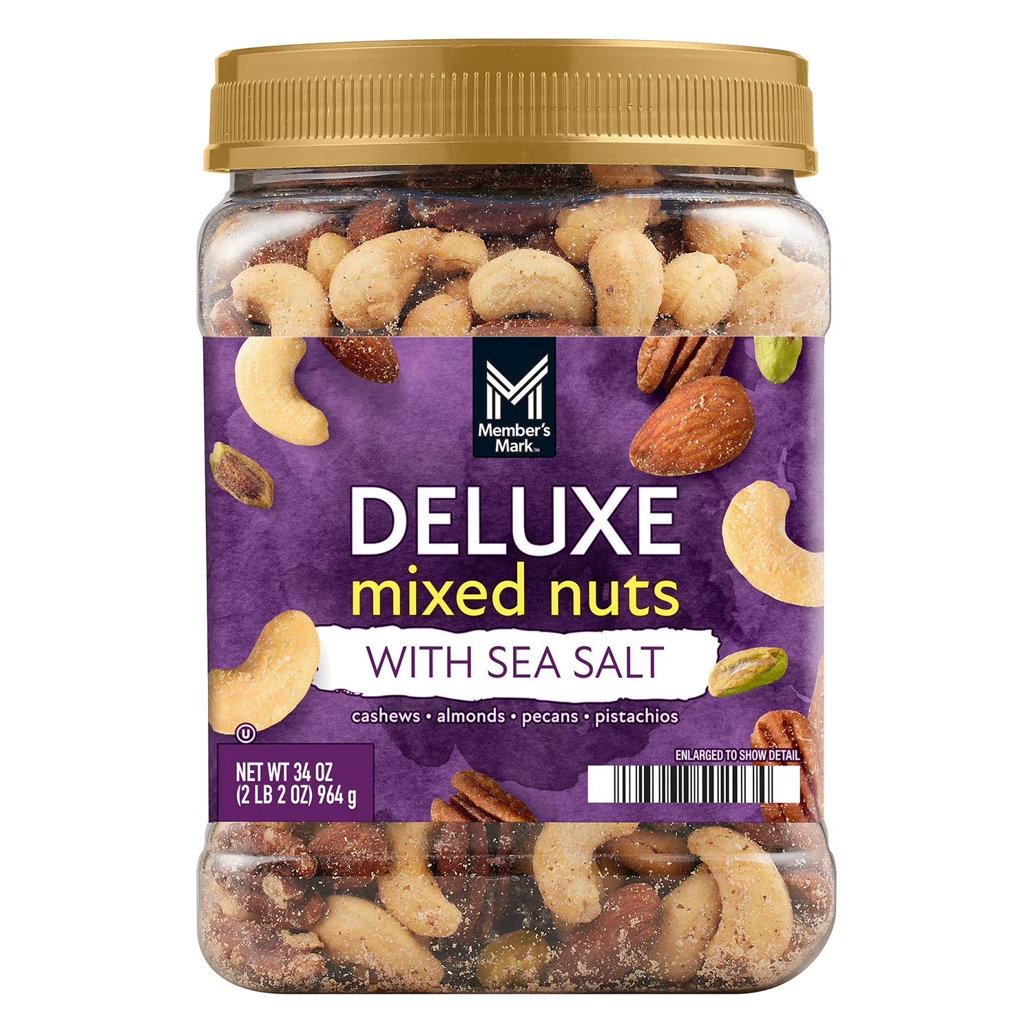 Member’s Mark Deluxe Mixed Nuts with Sea Salt, 34 oz Great Price Free Shipping