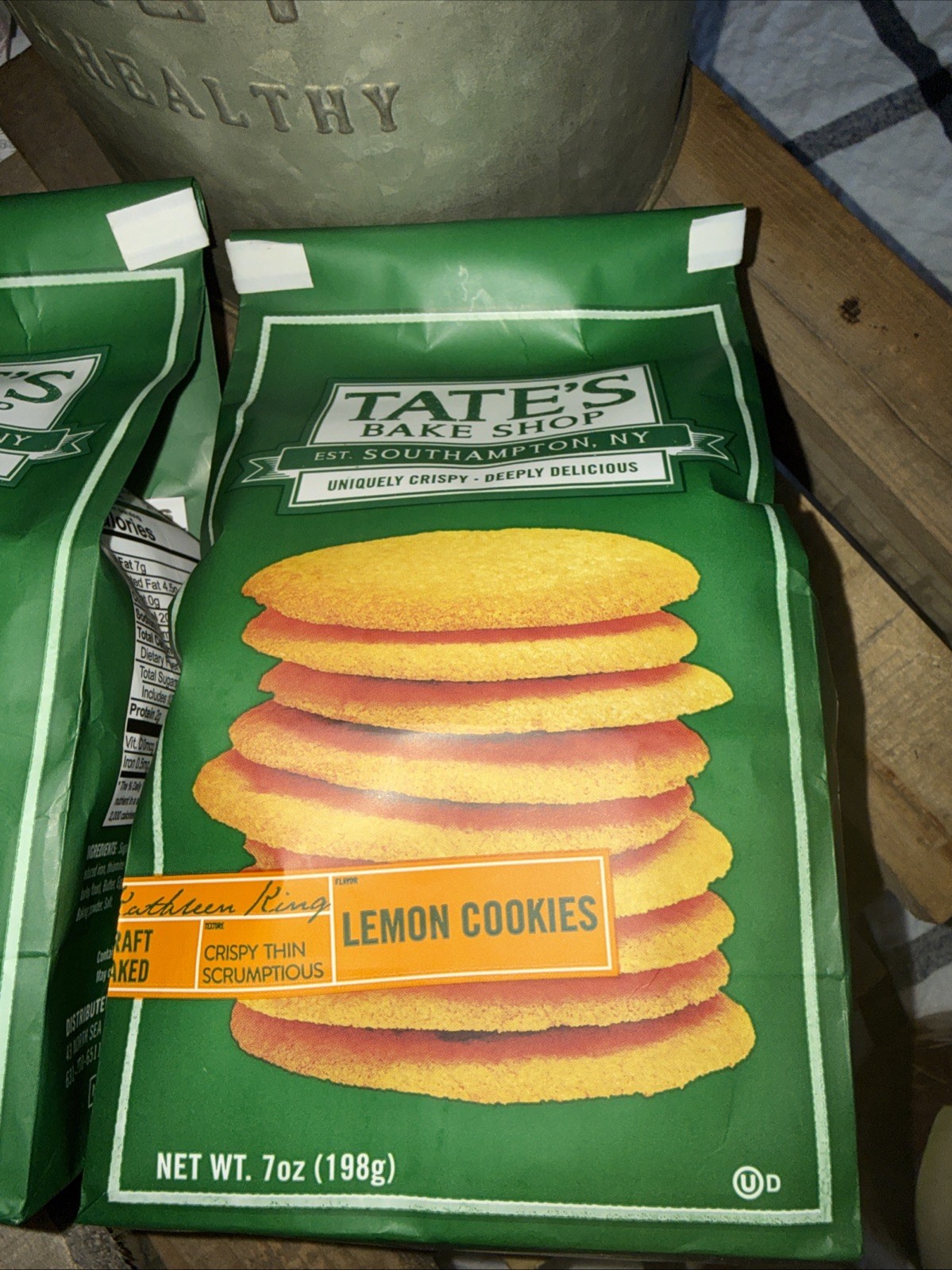 2- Tate’s BAKE SHOP Thin Crispy LEMON COOKIES 7 oz per Bag Exp 8/2026