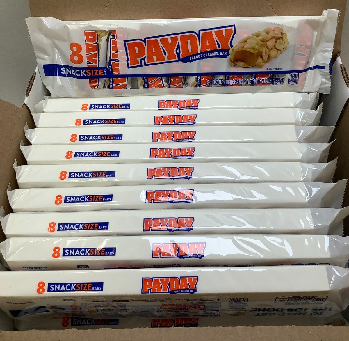 Payday Peanut Caramel Bar, 8(.7oz) Snack Size Bars/pk, 24 Pack Case, 07/2026