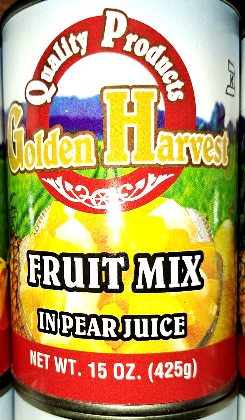 Lot of 6 Canned Mixed Fruit in Light Syrup Golden Harvest Exp. 1/5/2026