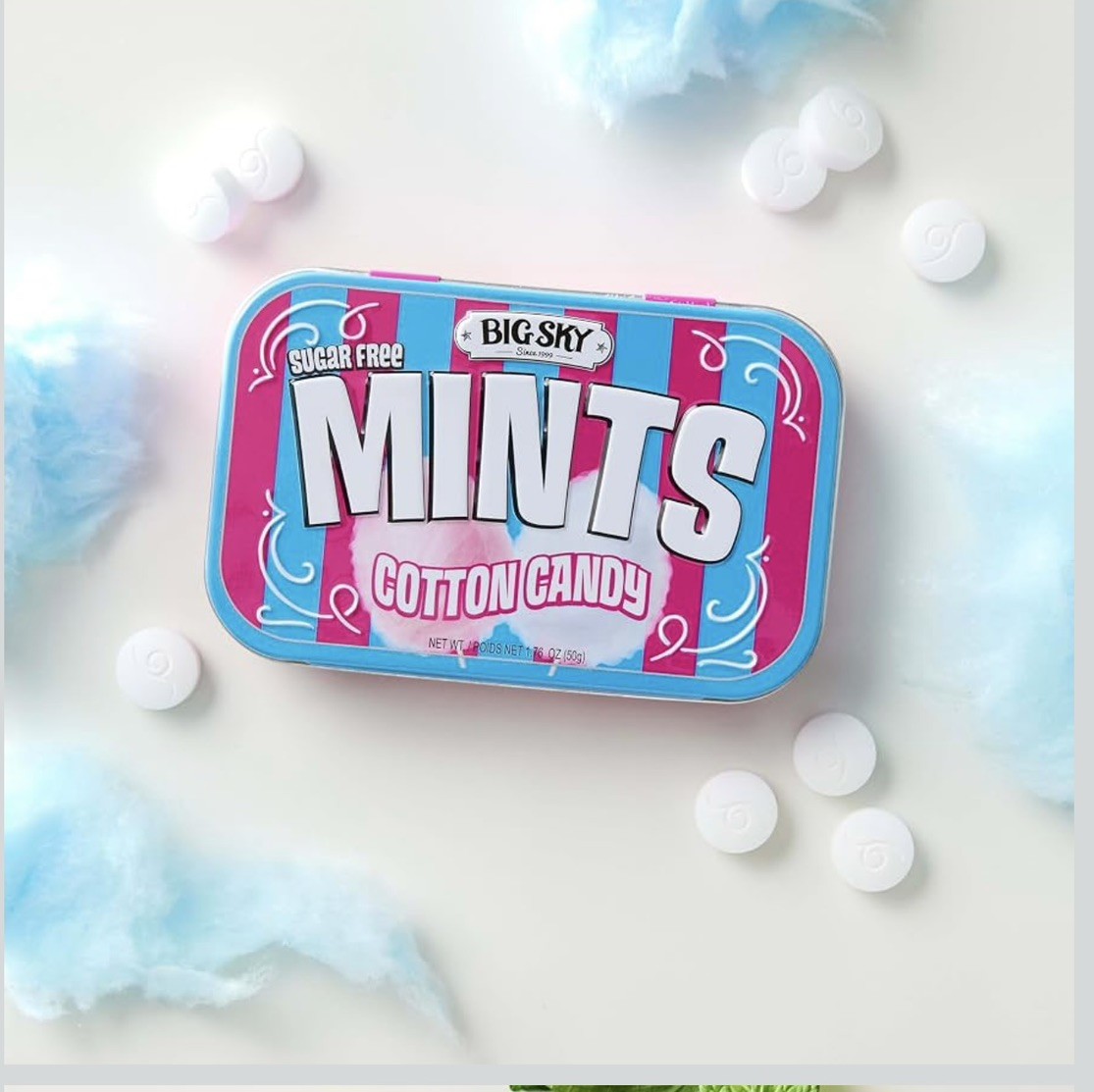 4 PK – Big Sky Sugar Free 🍬 COTTON CANDY Mints / Vanilla Flavor