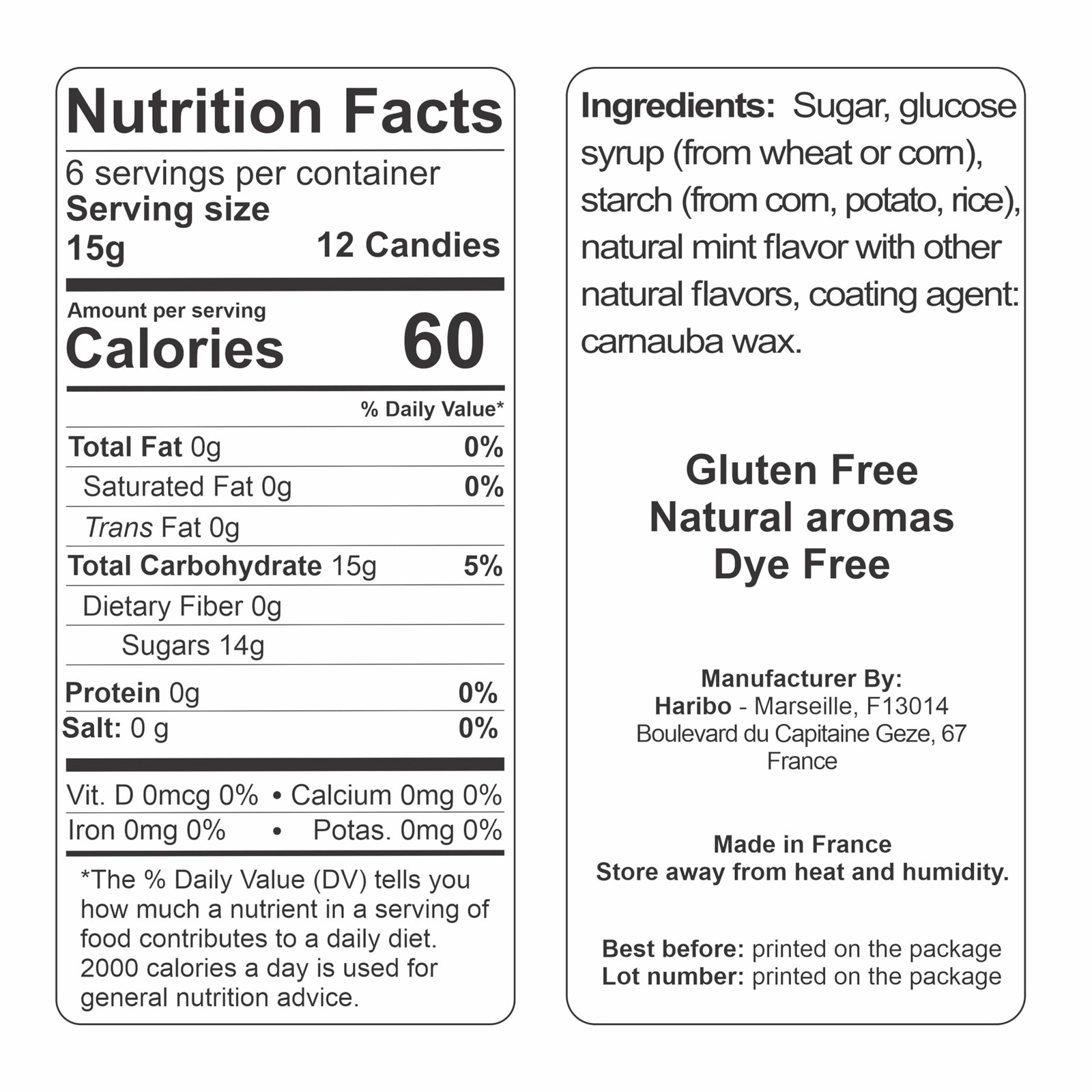 Haribo Starmint Fraîcheur Menthe Intense 200g 7.05 Ounce (Pack of 1), White