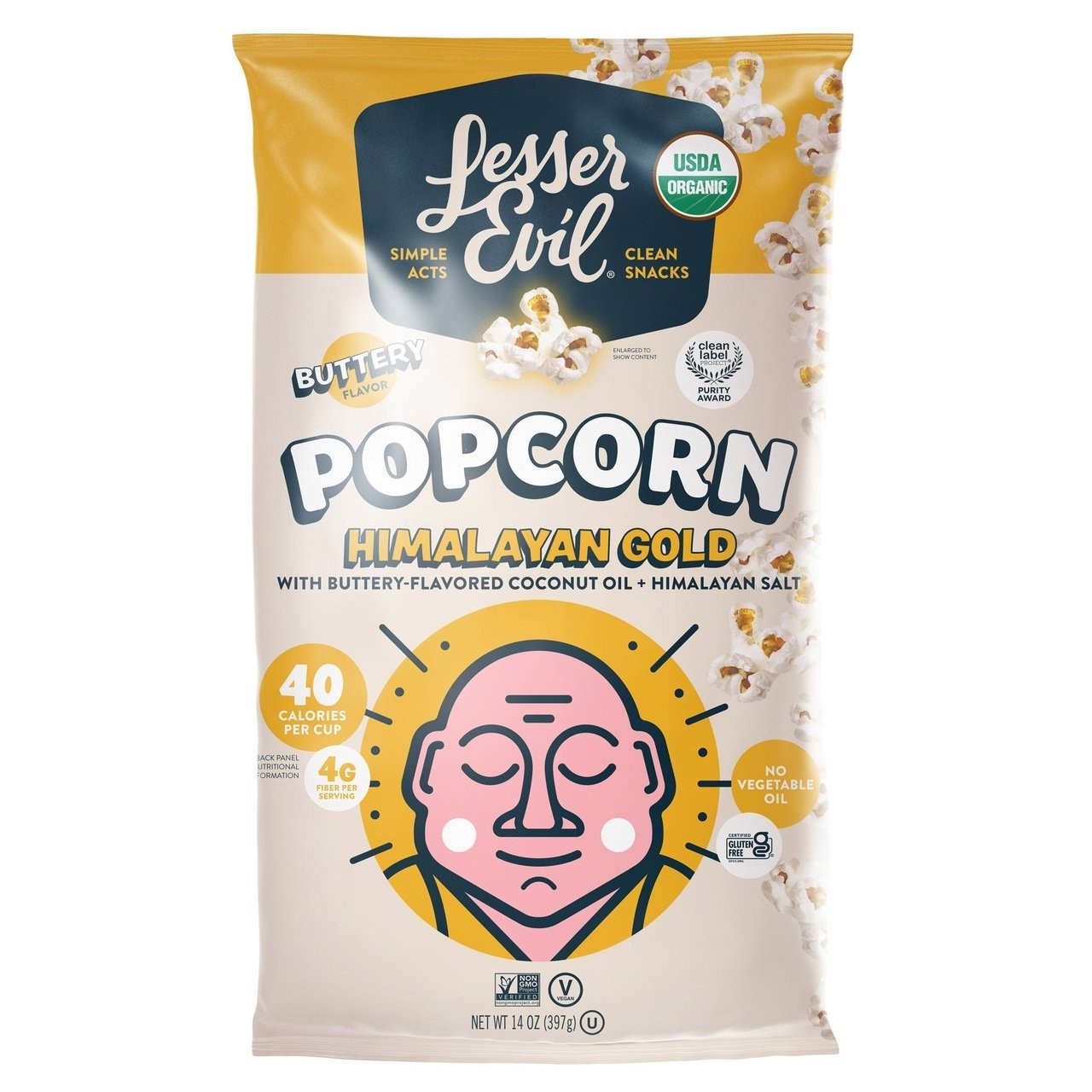 Lesser Evil Himalayan Gold Popcorn, Organic, 14 oz