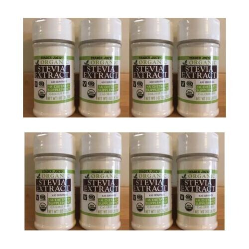 8 x Trader Joe’s Stevia Pure Organic Extract Powder Bottle Now Better EXP 4/2029