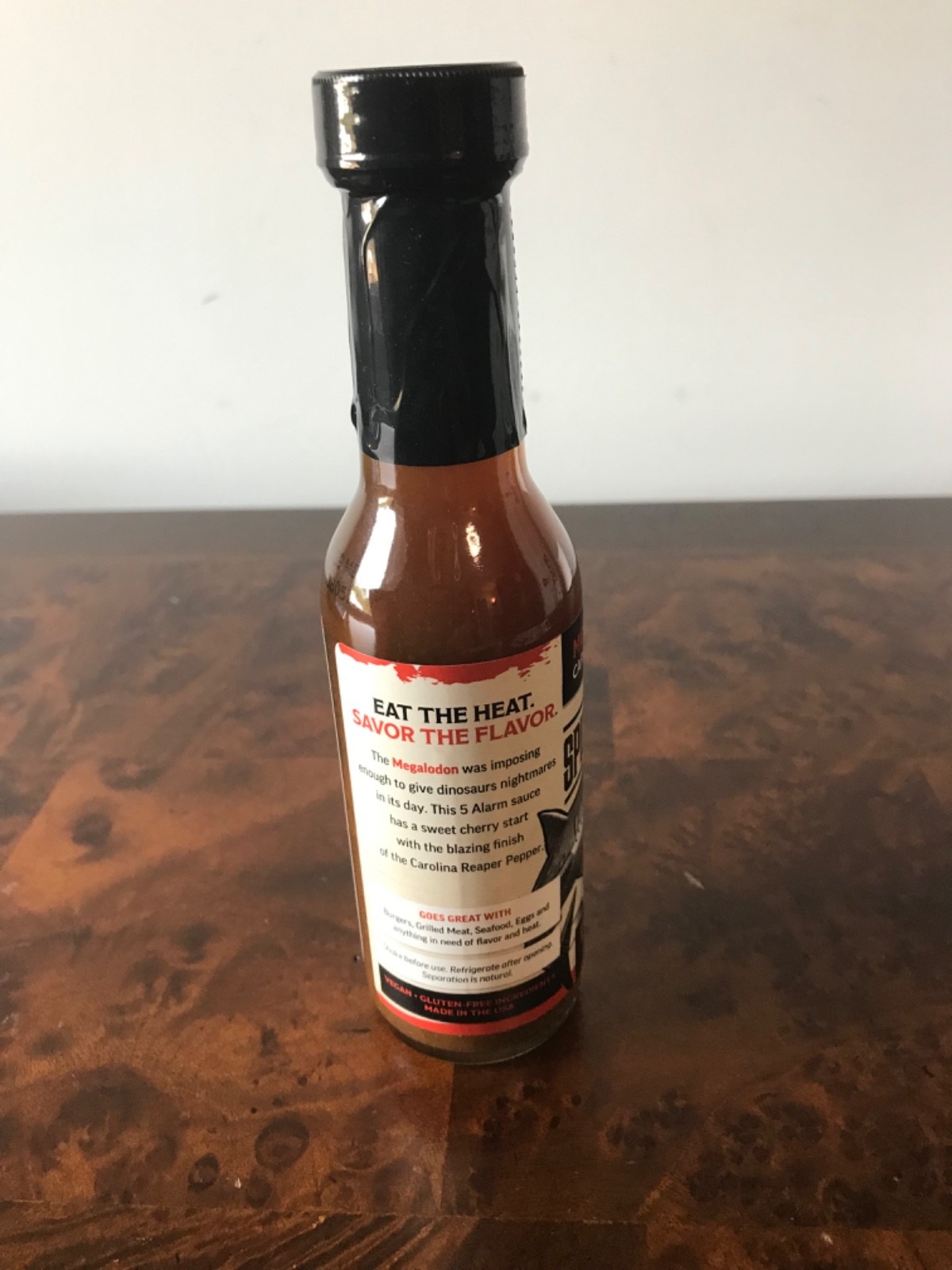 The Spicy Shark MEGALODON CAROLINA REAPER Hot Sauce – 5 oz. Vegan GF made in USA