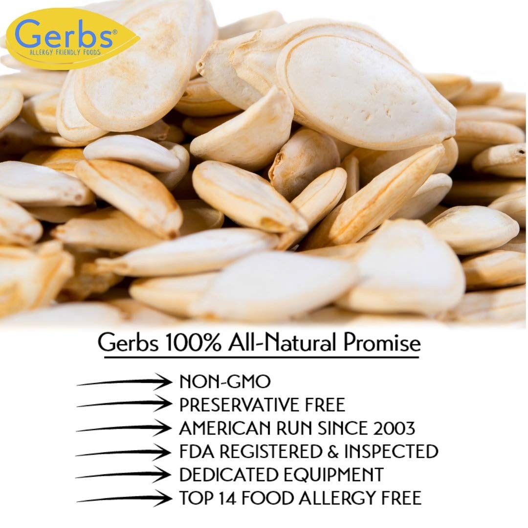 Gerbs Roasted Unsalted Jumbo Whole Pumpkin Seeds 2 lbs. | Small Batch, In-Shell,
