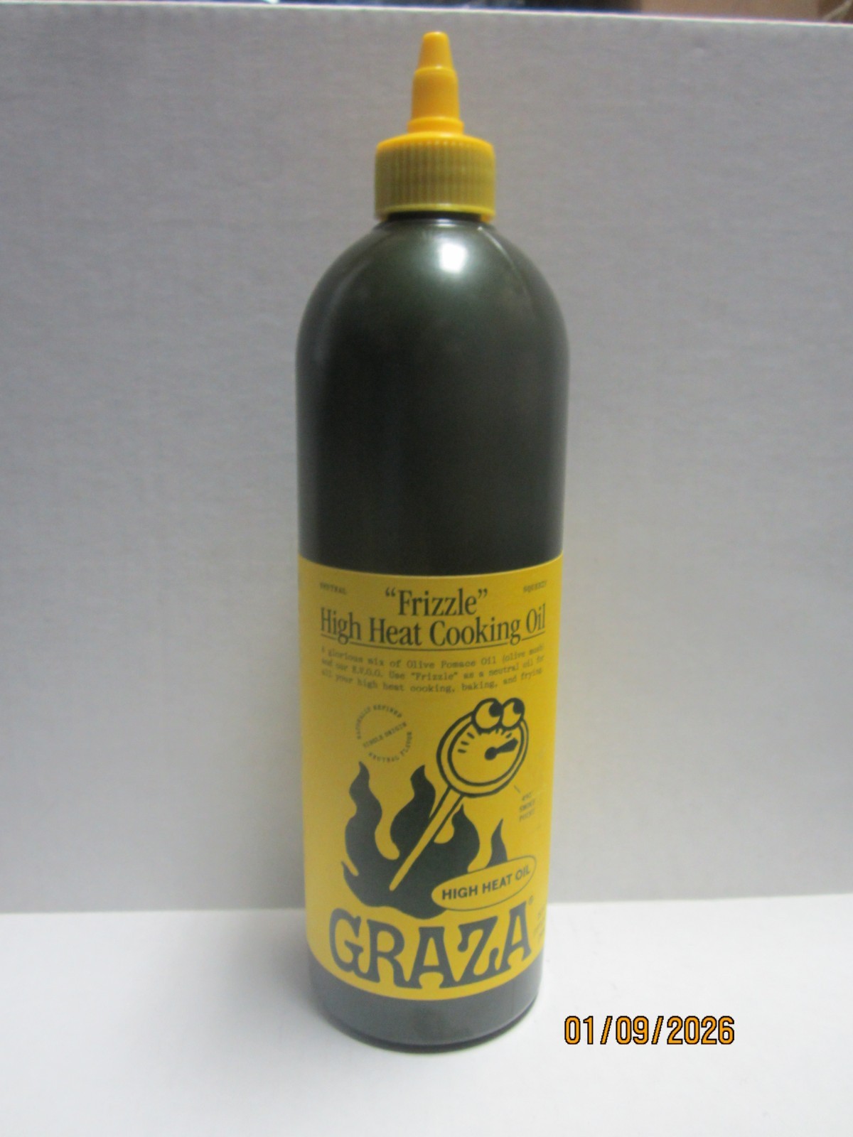 Graza 25.3 fl oz «Frizzle» High Heat Cooking Oil Squeezy; BB 5/2027 750 ml