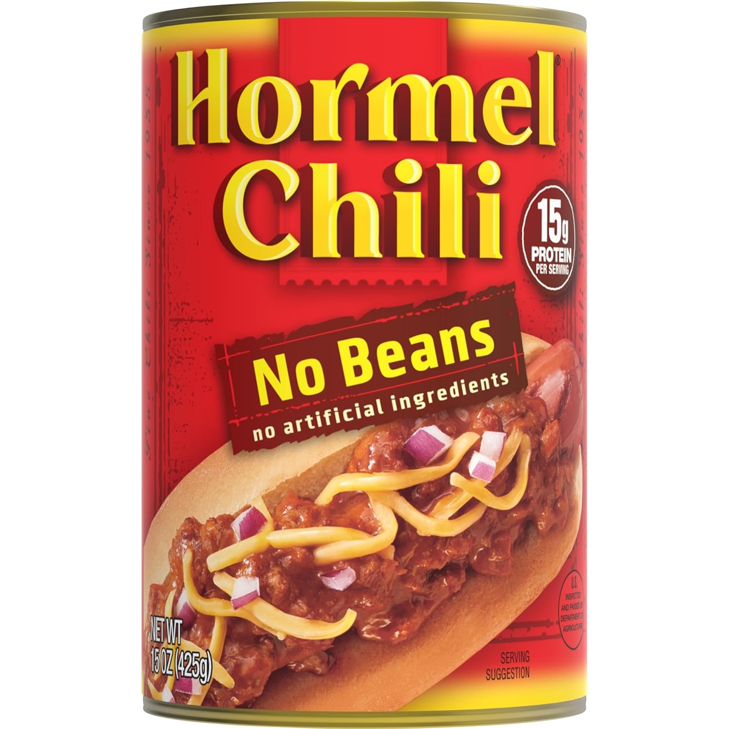Hormel No Beans Canned Chili 15 Ounce Cans Pack of 12