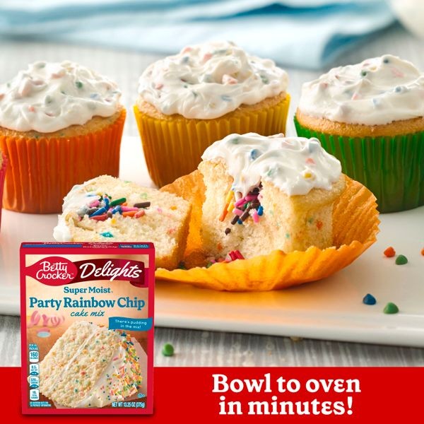 Betty Crocker Delights Rainbow Chip Super Moist Cake Mix – 13.25oz-Fast delivery