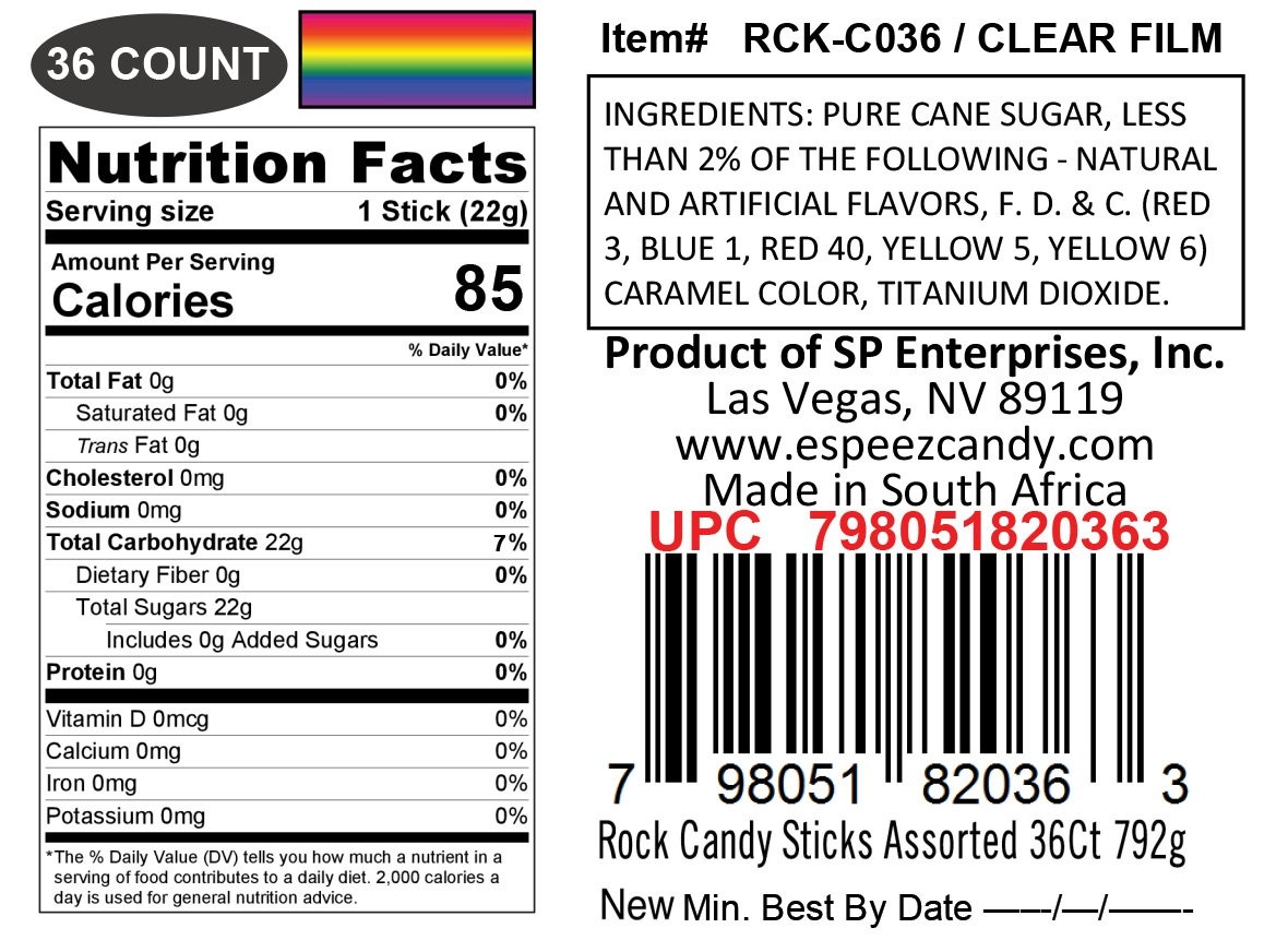 36 Extra Large Assorted Rock Candy Sticks: Espeez – Candy Party Favors – for …