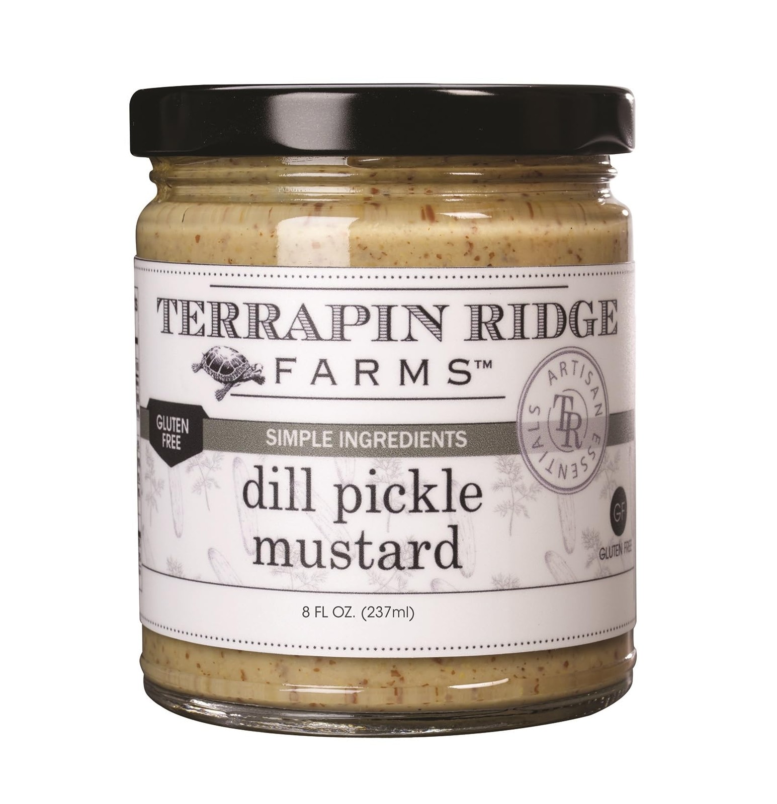 Terrapin Ridge Farms Dill Pickle Mustard – Zesty 8 Fl Oz (Pack of 1), yellow