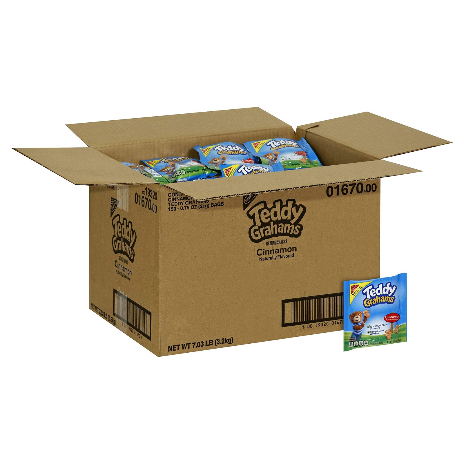 Teddy Grahams Cinnamon Graham Snacks, 150 – 0.75 oz Packs