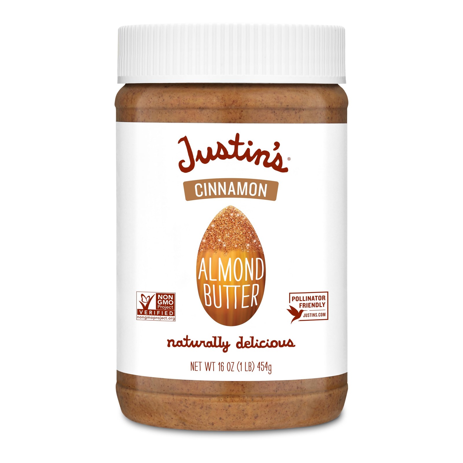 Justin’s, Almond Butter Cinnamon, 16 Ounce 1 Count (Pack of 1), brown