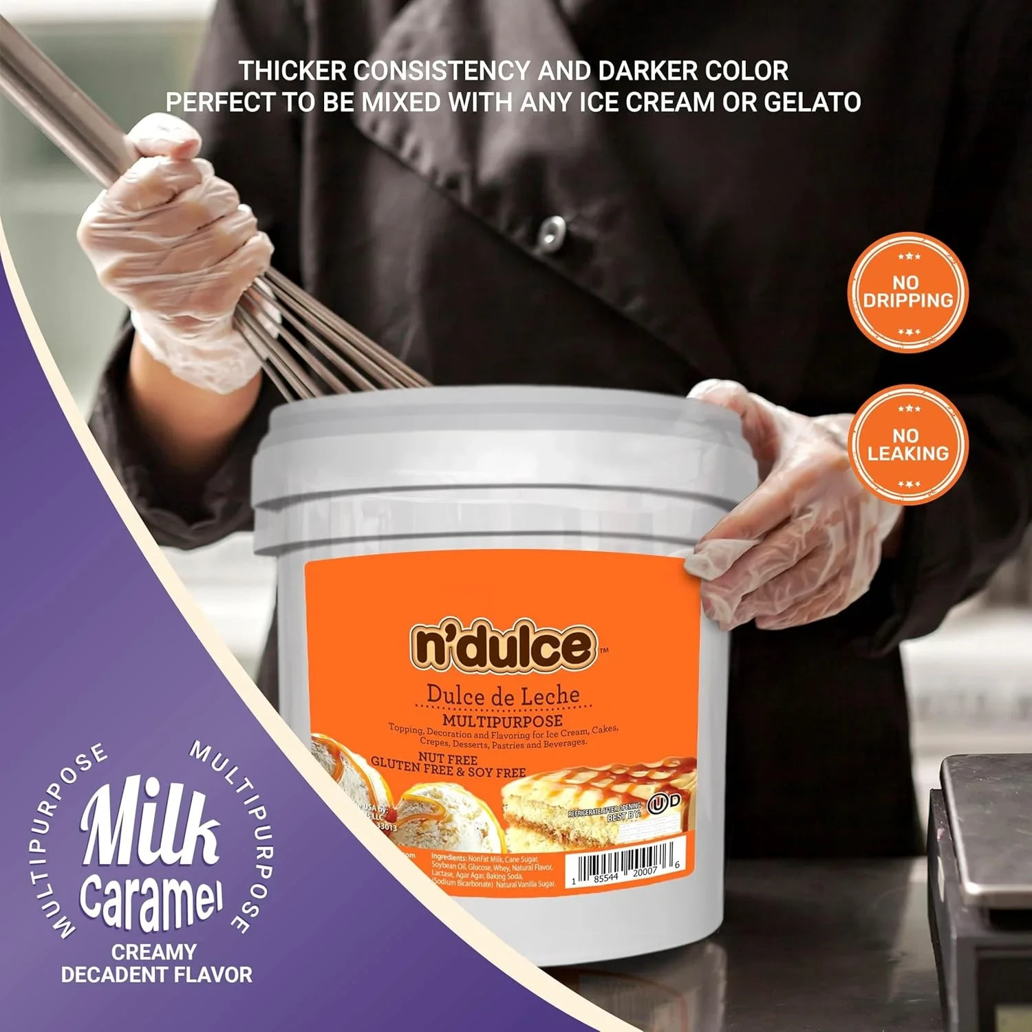Dulce de Leche Caramel Sauce for Coffee/Dessert/Ice Cream/Cake 11 Lbs EXP 4/2027