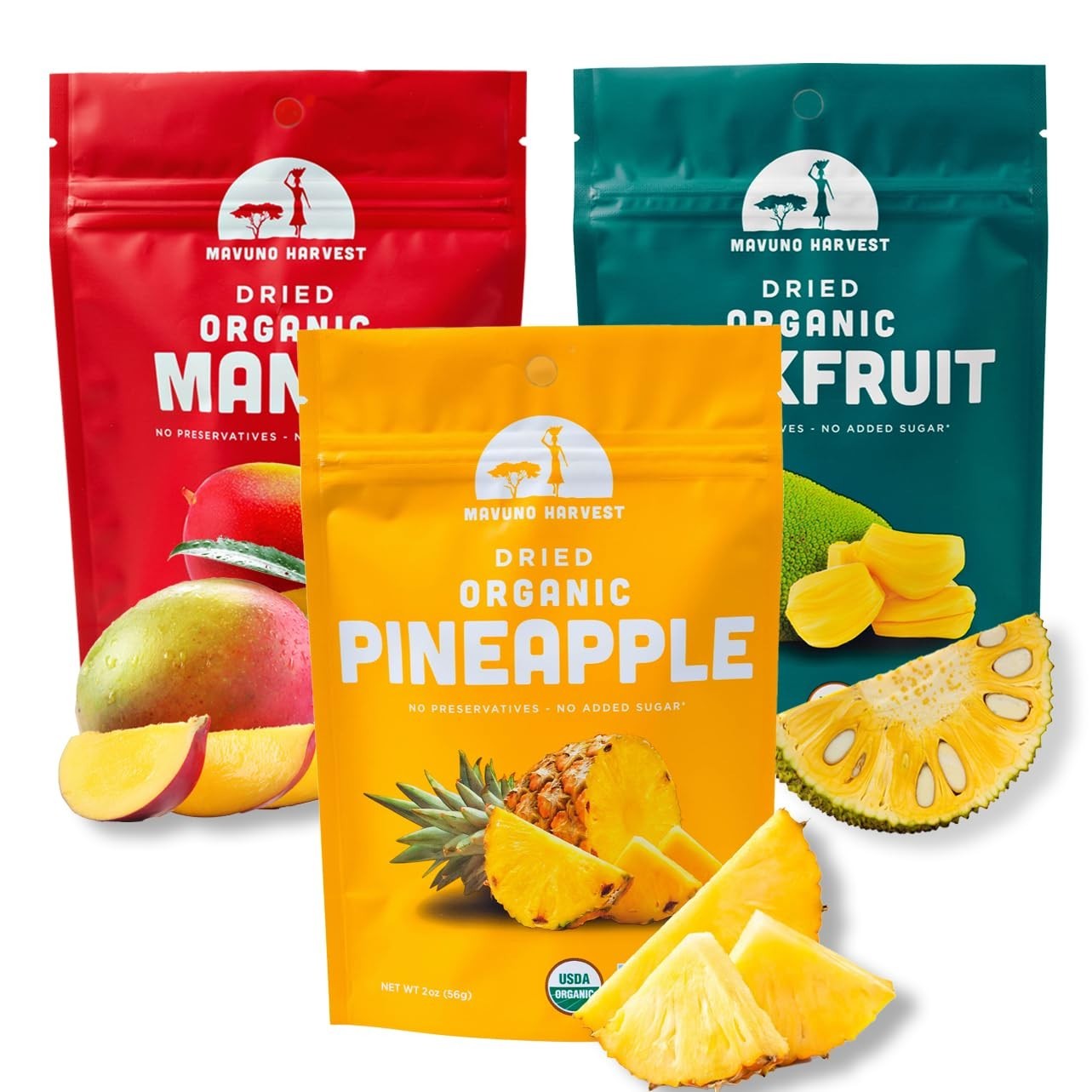 Organic Dried Fruit Variety Pack – Mango, Pineapple & Jackfruit | & Sugar-Free