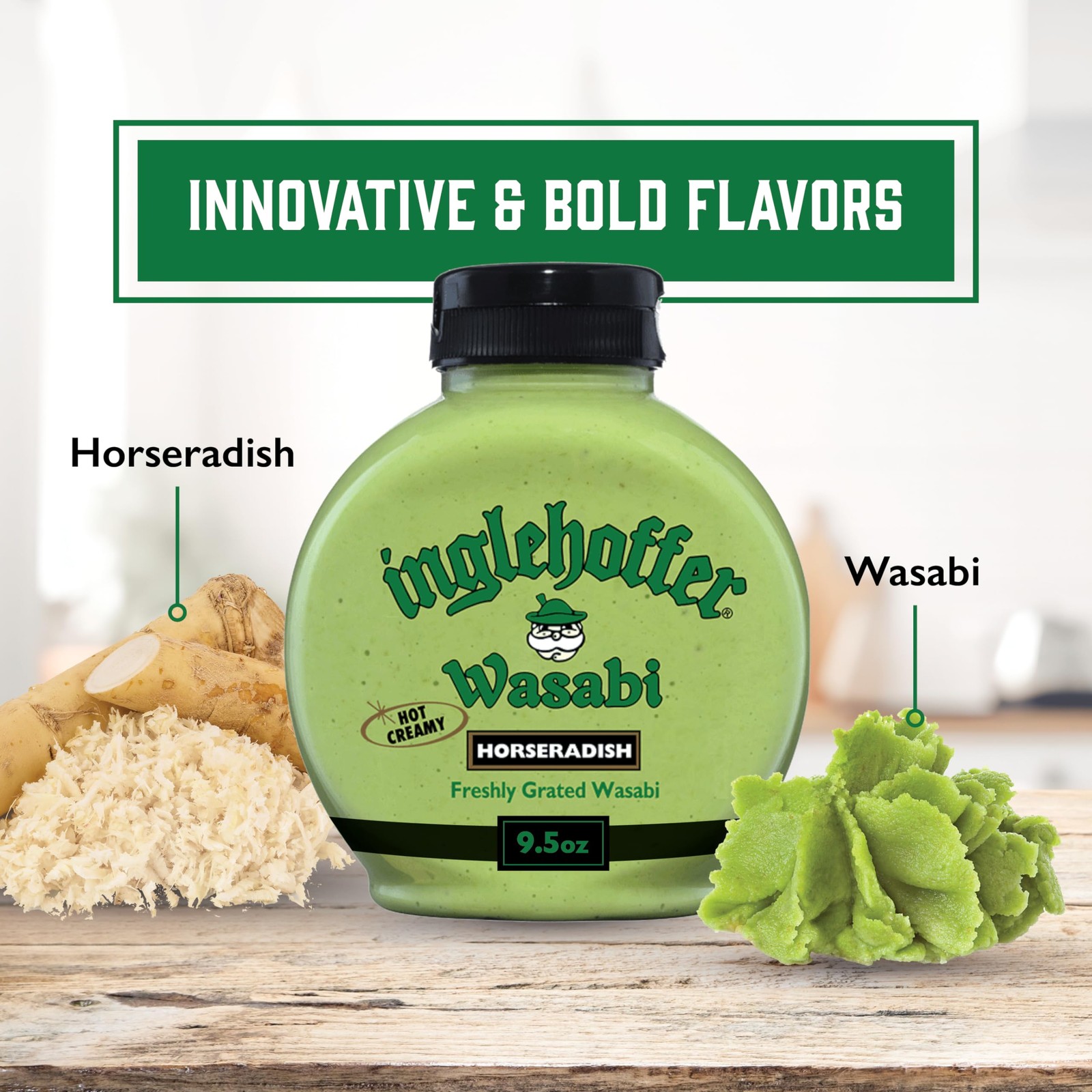 Hot Creamy Wasabi Horseradish Sauce, 9.5 oz Squeeze Bottle