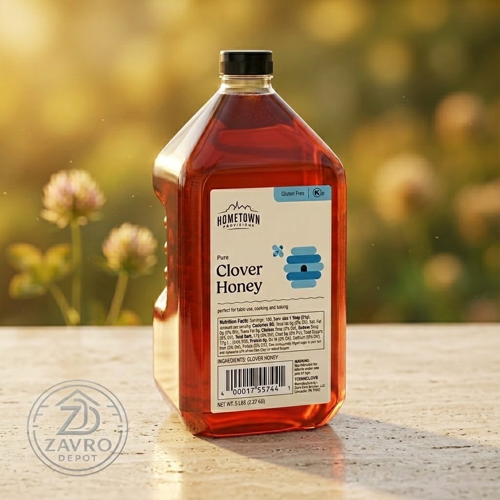 Pure Clover Honey 60 Lb Bulk 5 Gallon Pail Kosher Gluten-Free Commercial Bulk