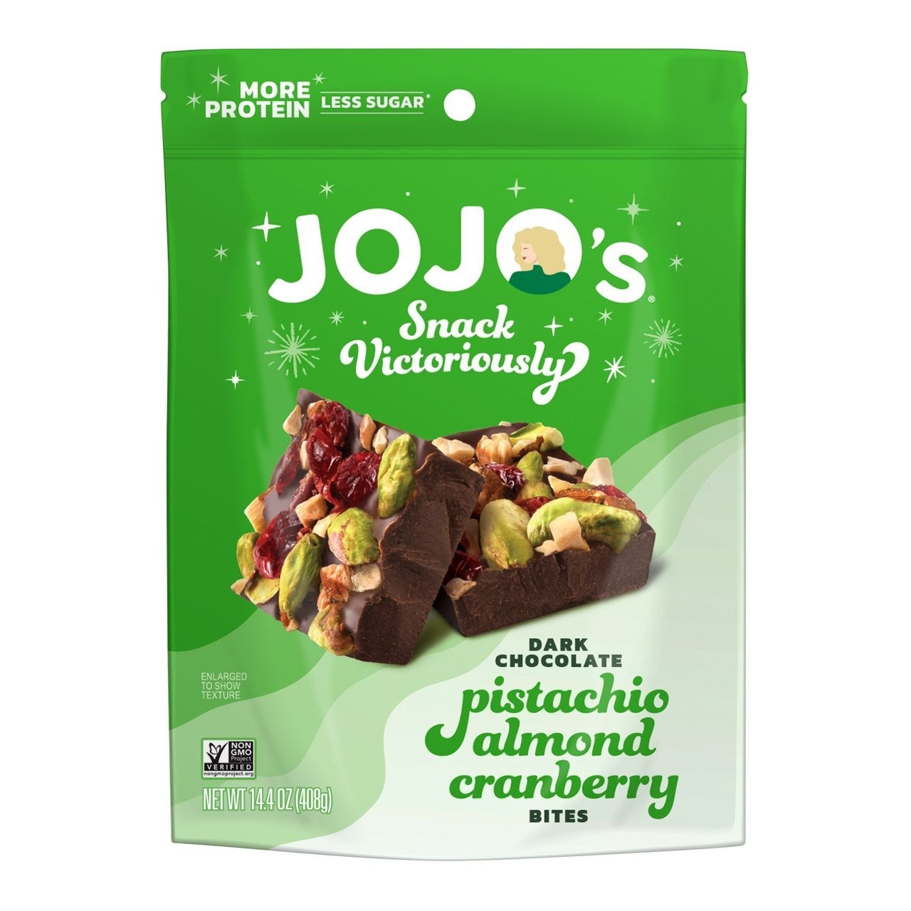 JoJo’s Dark Chocolate Pistachio Almond Cranberry Bites 14.40 Oz, Gluten-Free