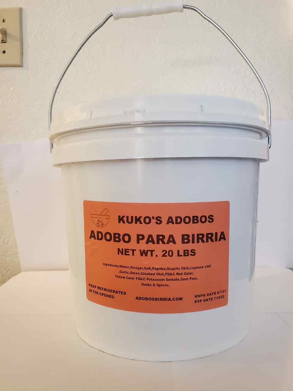 Kuko’s Adobos Marinade Sauce Birria Adobo Marinade Chili Paste_20 lbs