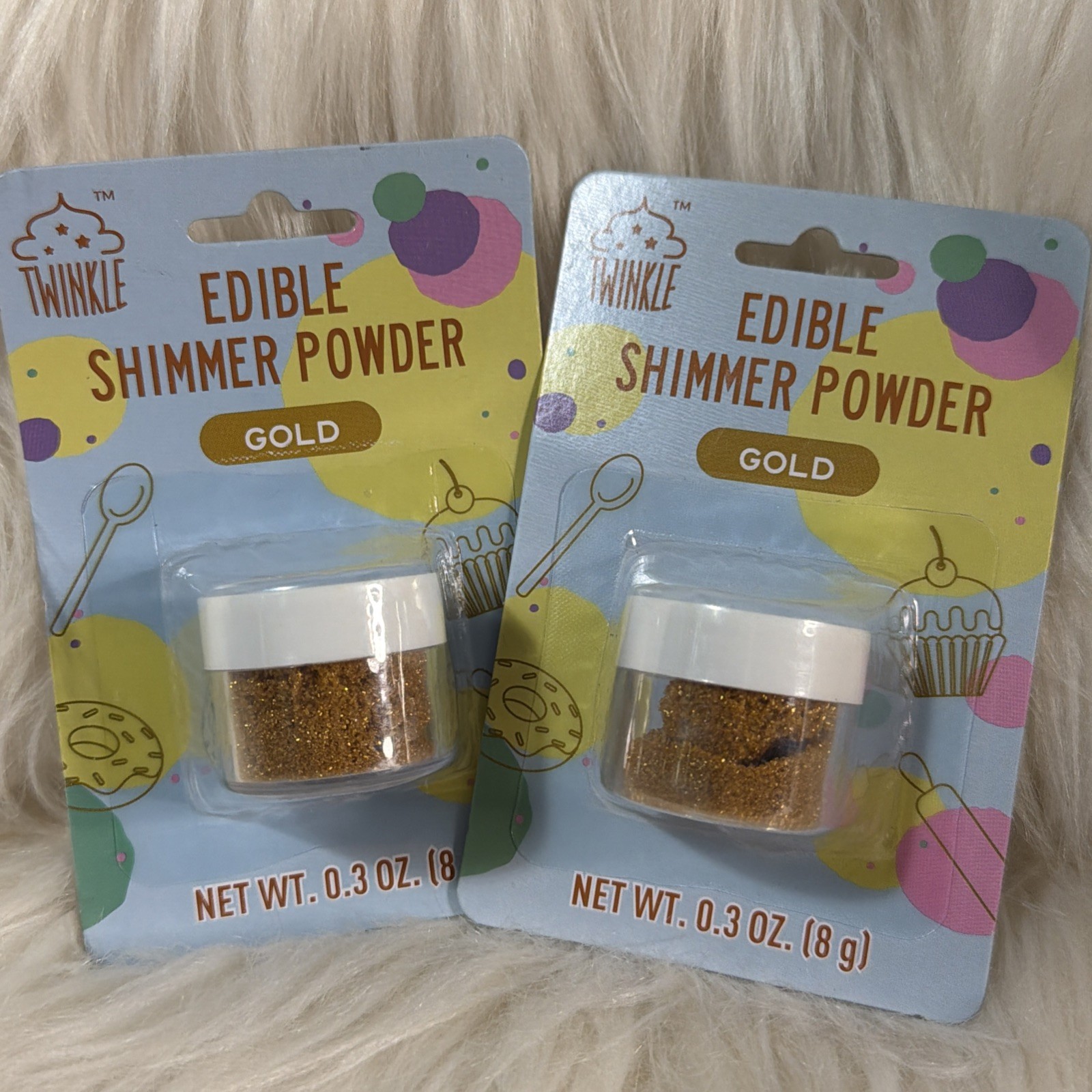 Edible Shimmer Powder, Food Grade Glitter Gold Dust for FUN, Cooking (2x8g)