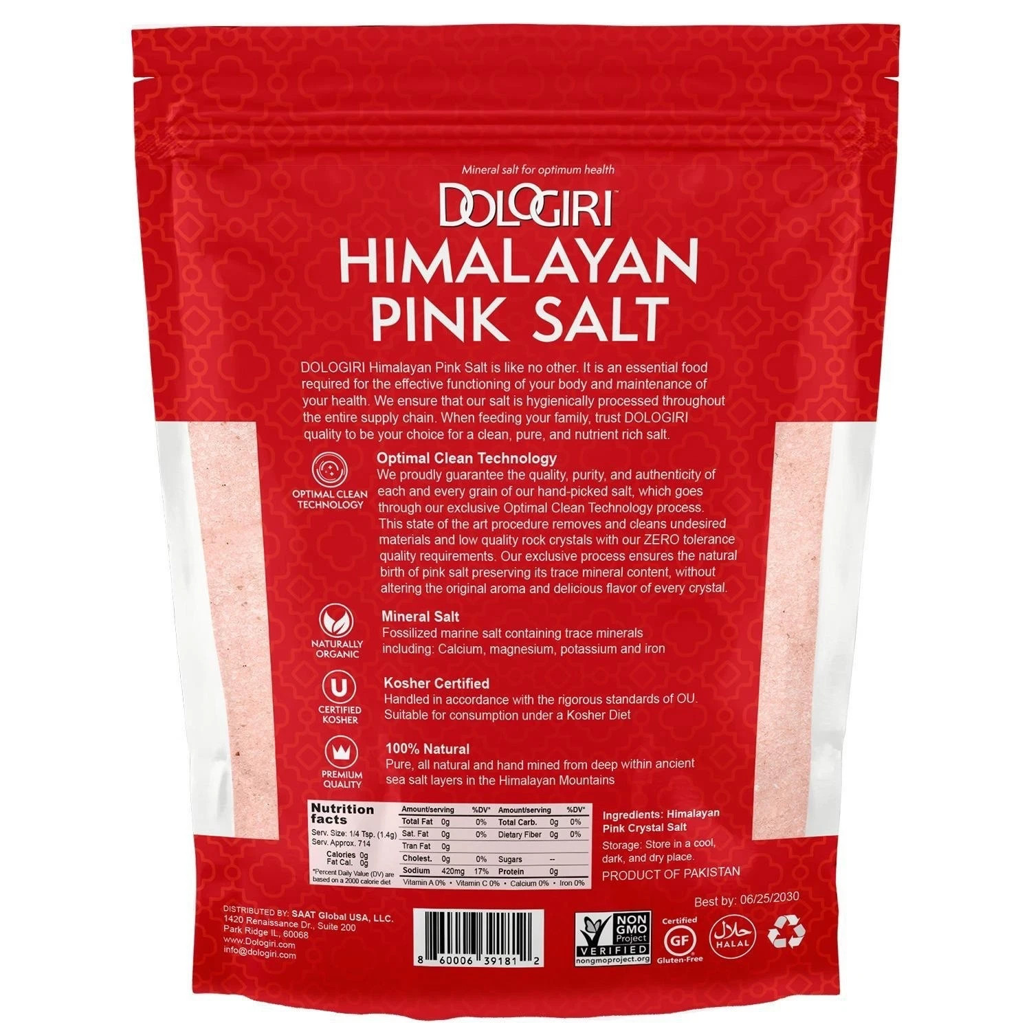 «Premium Hand-Mined Pink Himalayan Salt – 5LB, Pure & Mineral-Rich, Fine Grain»