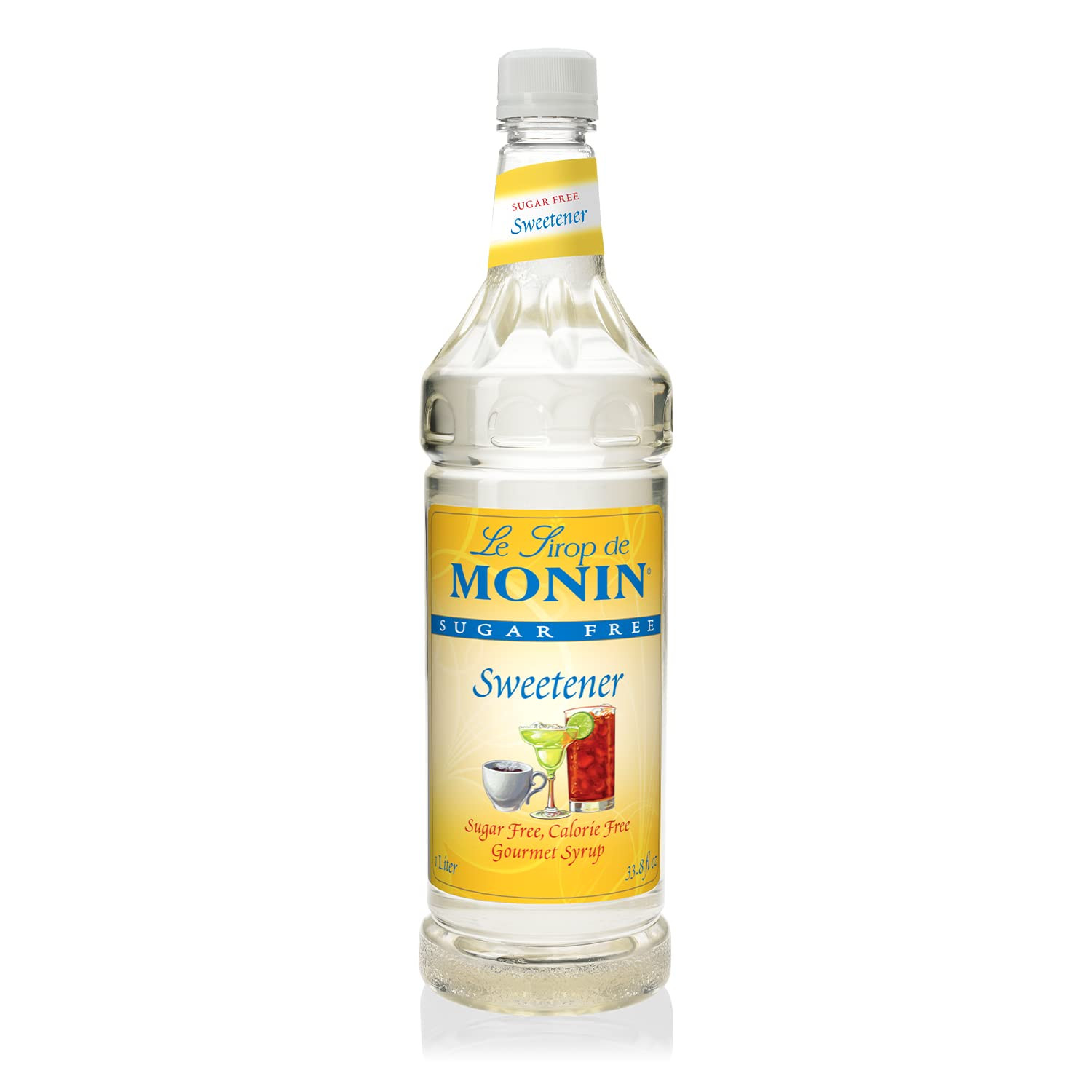 Monin Sugar Free Sweetener Syrup 33.81 Fl Oz Zero Calorie Allergen Free
