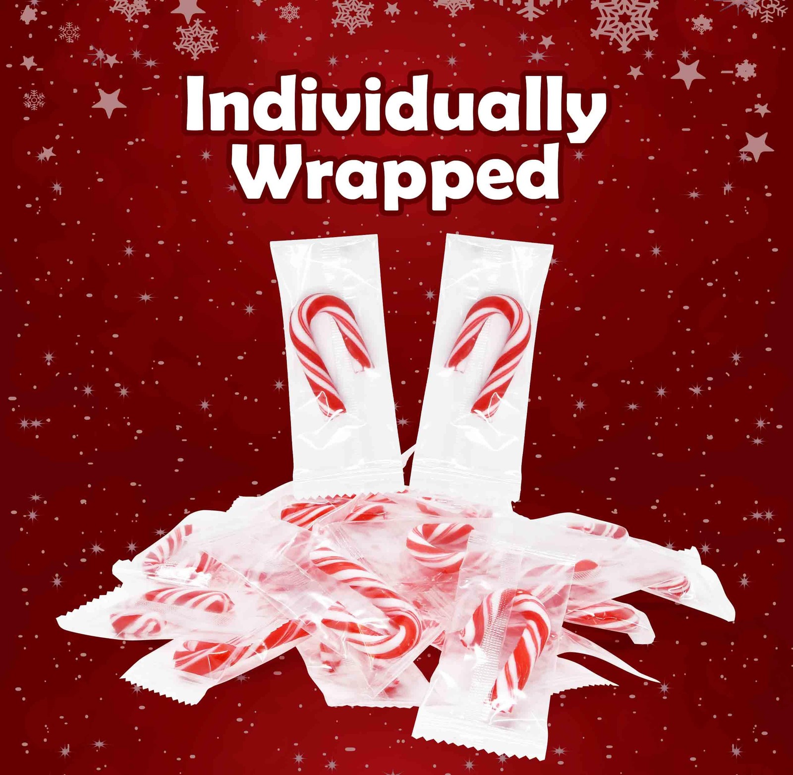 Christmas Mini Candy Canes Individually Wrapped Peppermint Flavor 100
