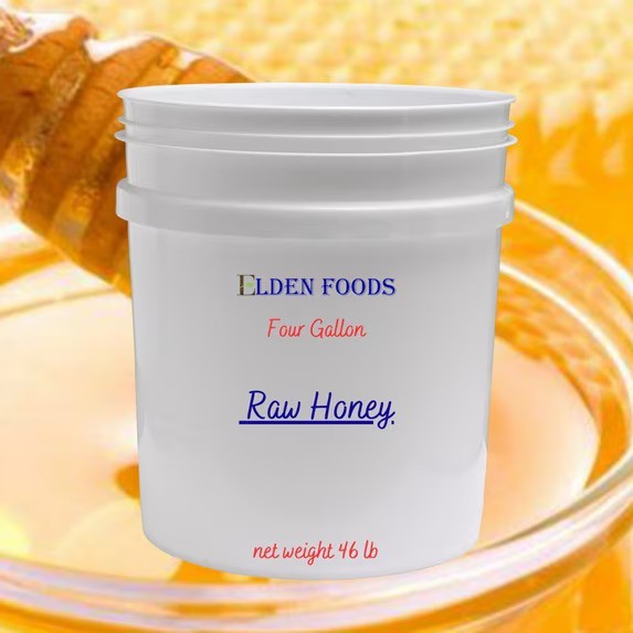 Elden Foods Raw Utah Honey 46lb 4 Gallon Bucket Pure Unfiltered Bulk Honey