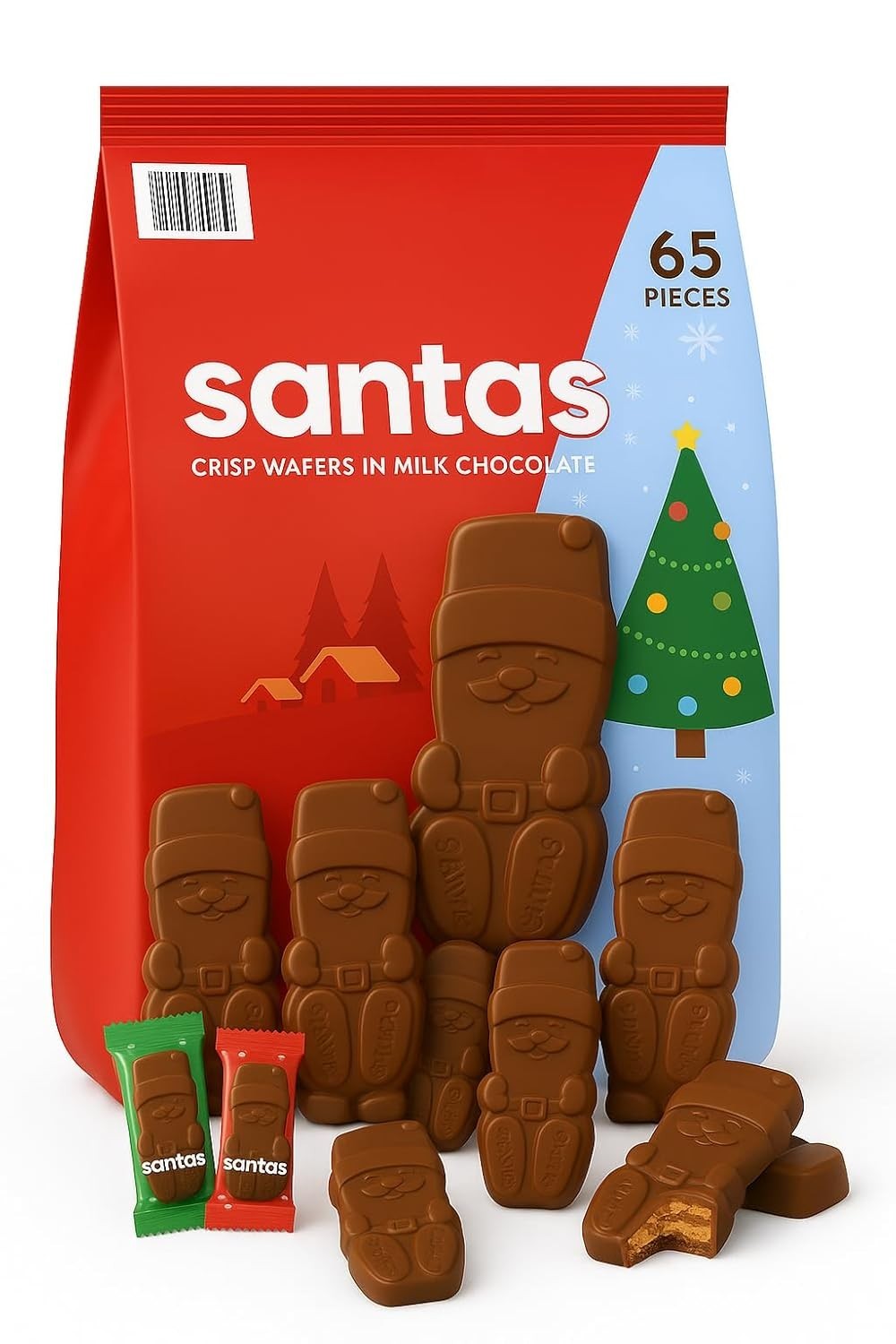 Kit Kat Santa’s 65 Pieces, Crisp Wafers In Milk Chocolate, 39.8 Ounce Christmas
