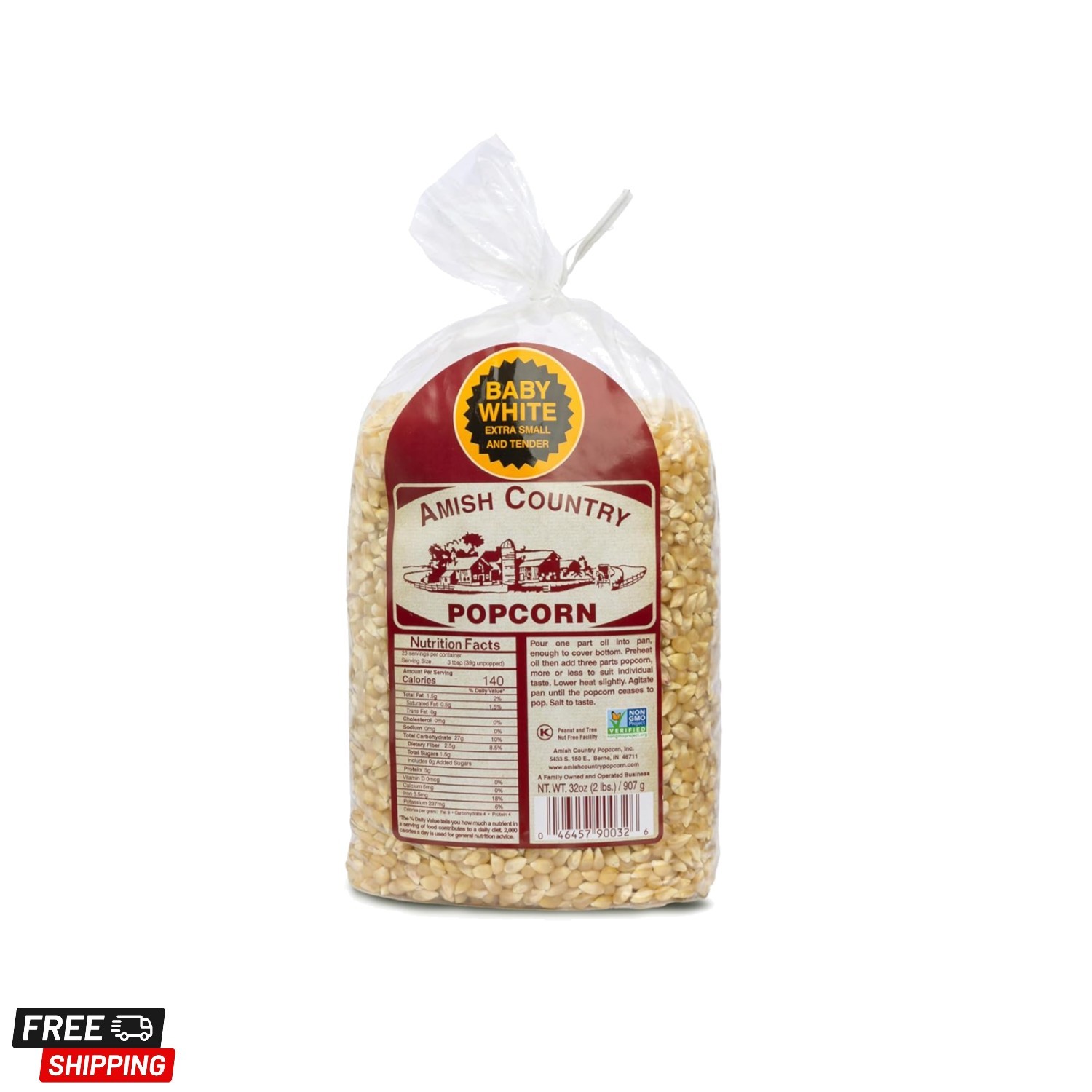 2 lb Bag of Gourmet Gluten-Free Baby White Popcorn – Healthy & Easy Snack
