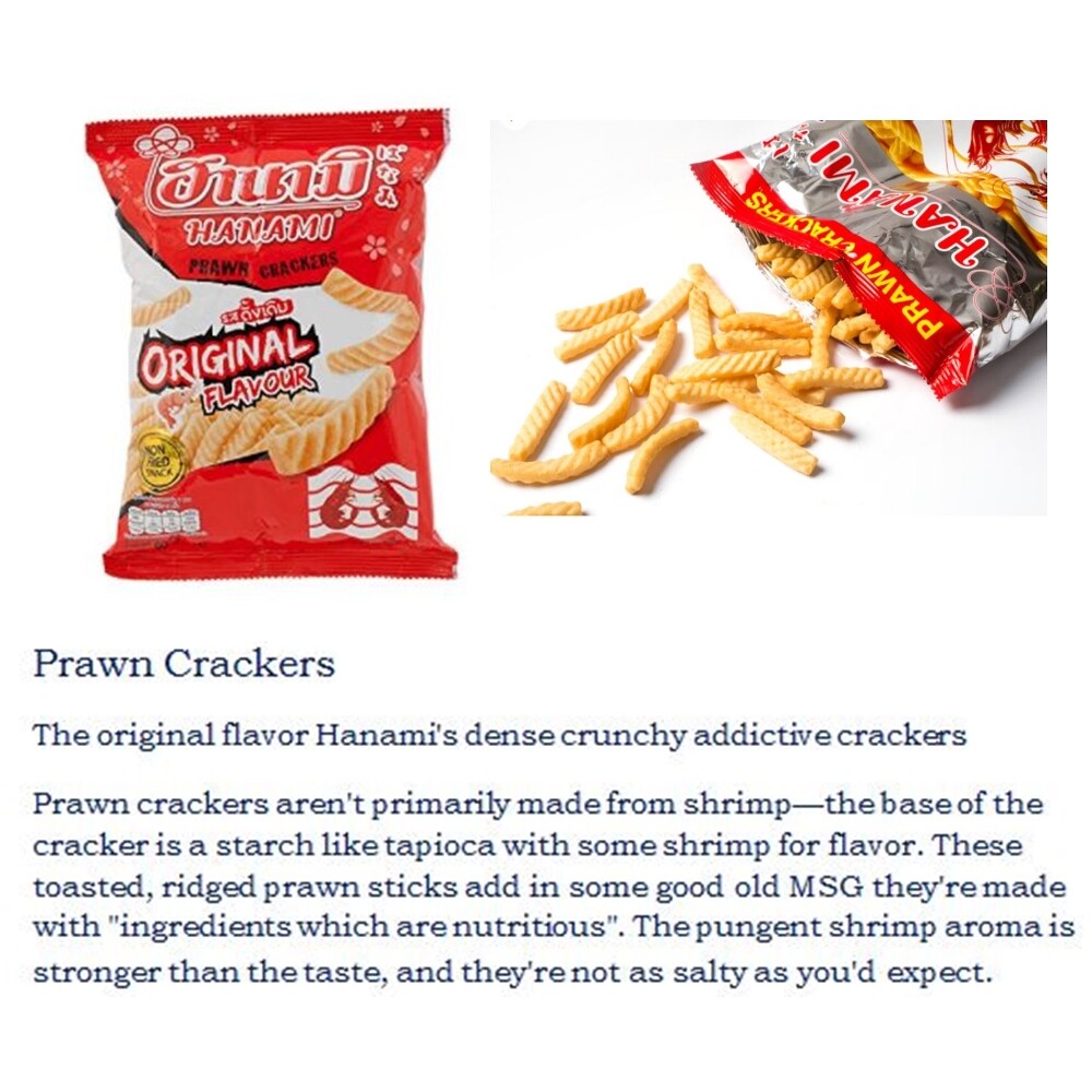 Hanami Prawn Crackers Snack Original Flavour Thailand crispy delicious 3,6,12 pc