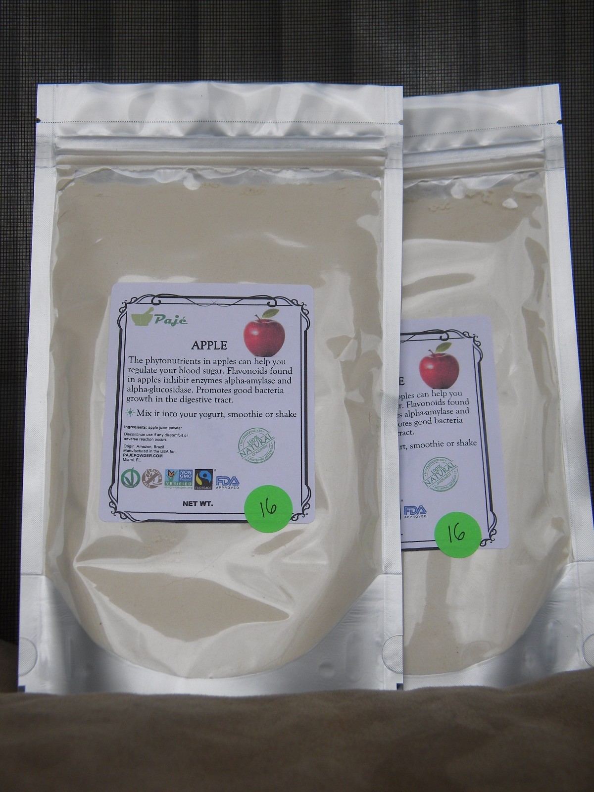 APPLE powder 32oz – 2lb , freeze dried , natural, gluten free, non-GMO PAJE