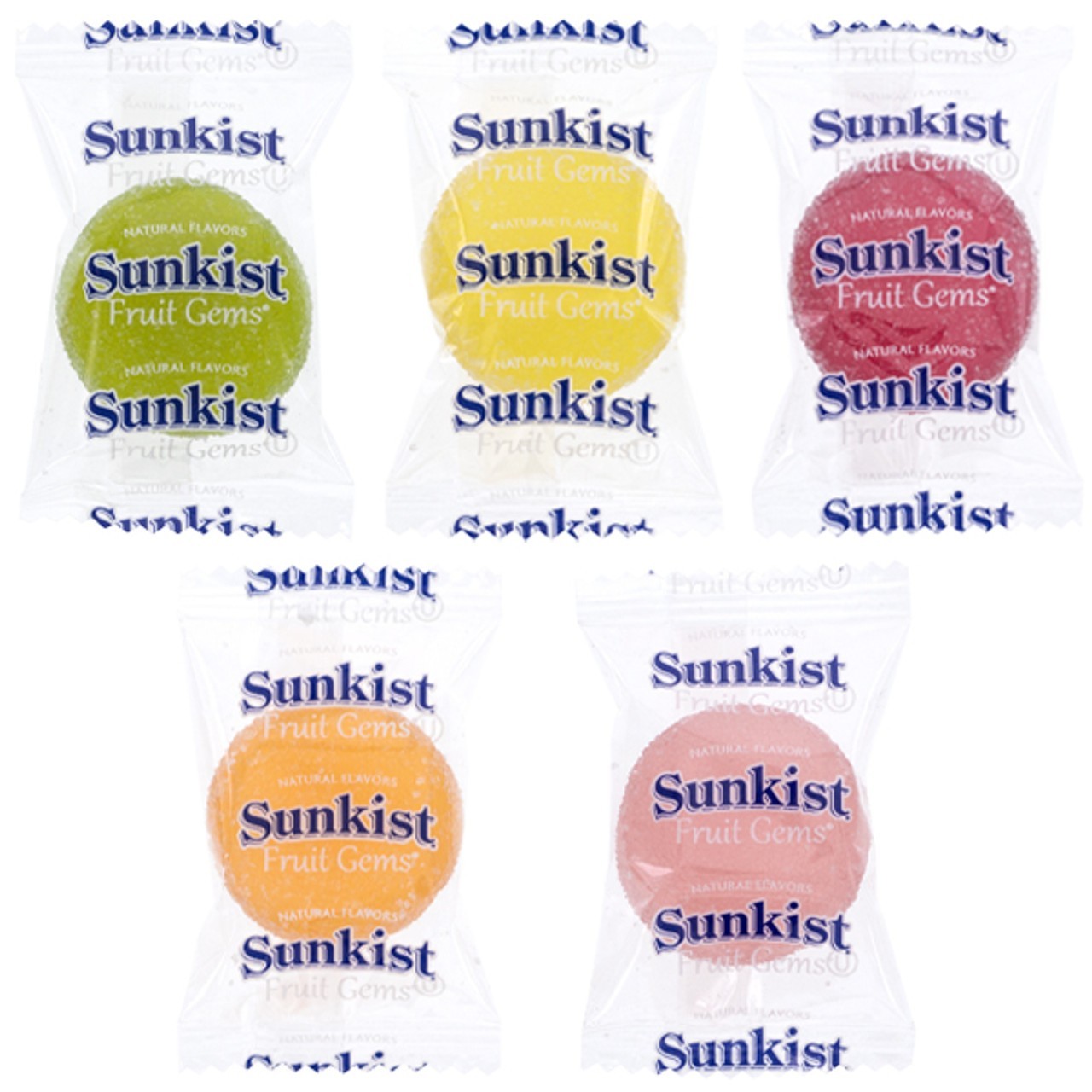 Sunkist Fruit Gems, Soft Jelly Gummy, Bulk Individually Wrapped Candy (2 Pounds)