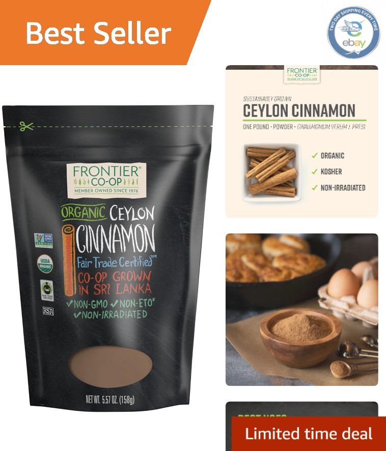 5.57 Ounce Organic Ground Ceylon Cinnamon – Sweet, Pure & Fairtrade Certified