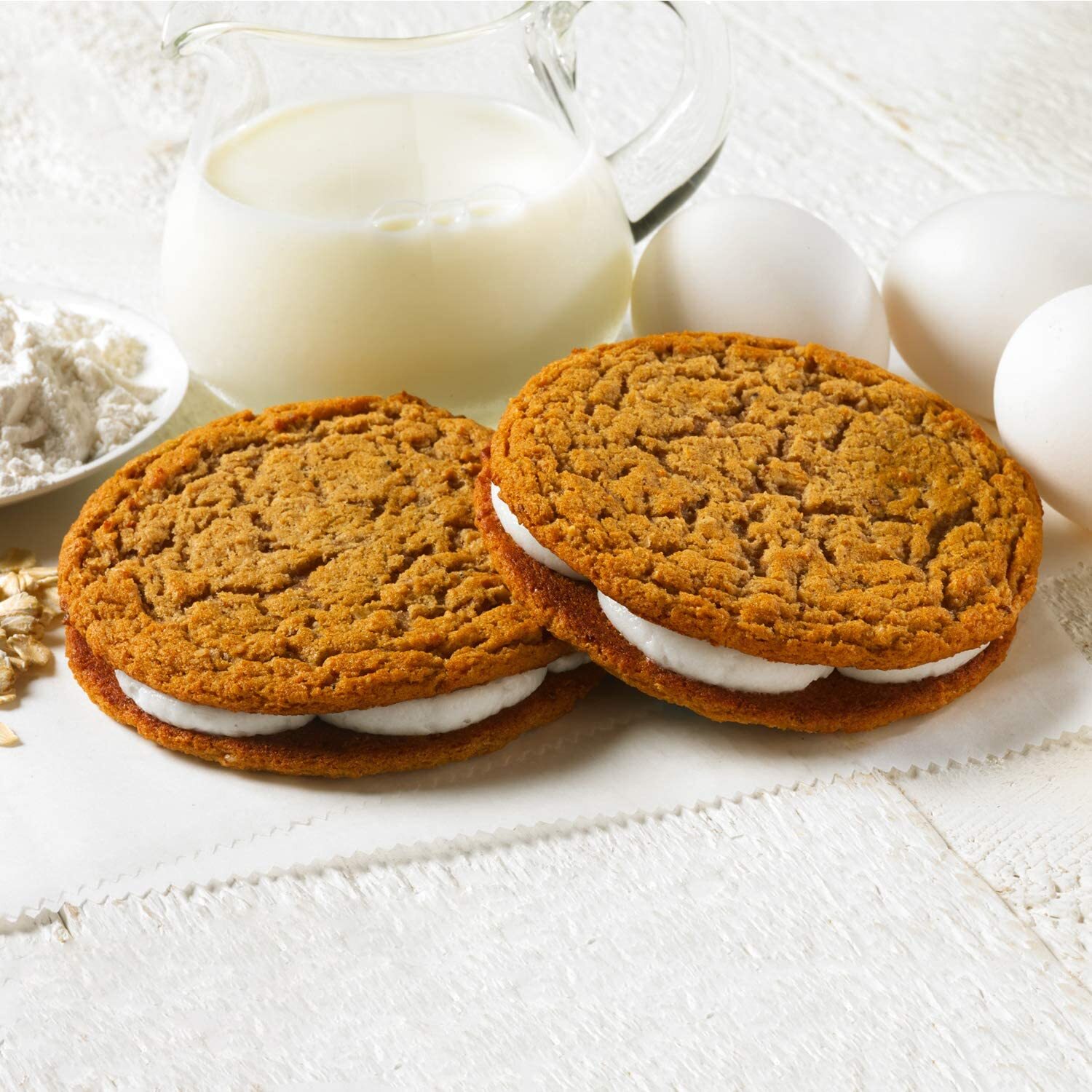 16.2 Ounces, Oatmeal Creme Pies, Individually Wrapped Creme Pies 23, Pack of O