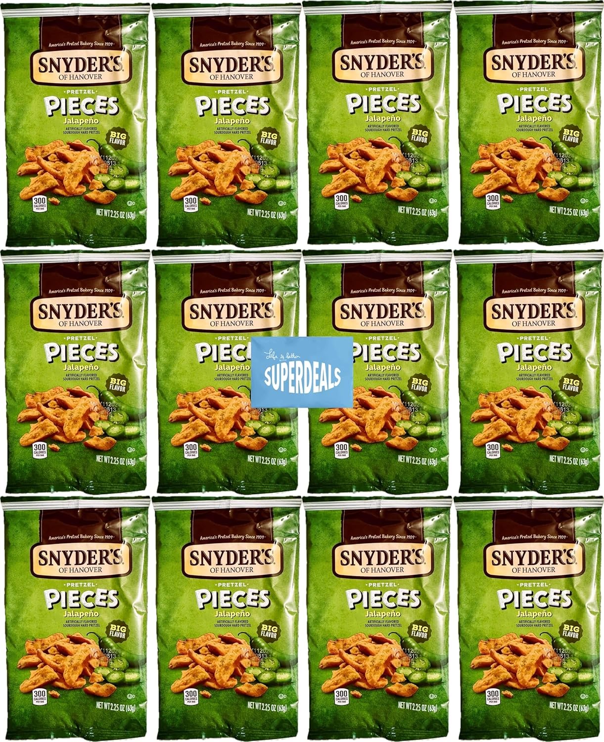 Snyder’s of Hanover Pretzel Pieces, Jalapeno, 2.25 oz Pack 12 bundled by…