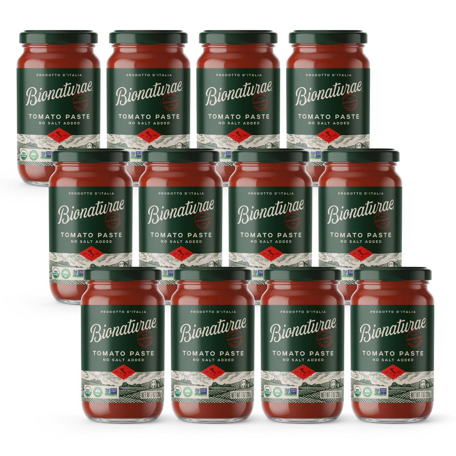 Organic Tomato Paste – No Salt, Keto Friendly, Non-GMO, USDA Organic, 7 Oz, 12 P