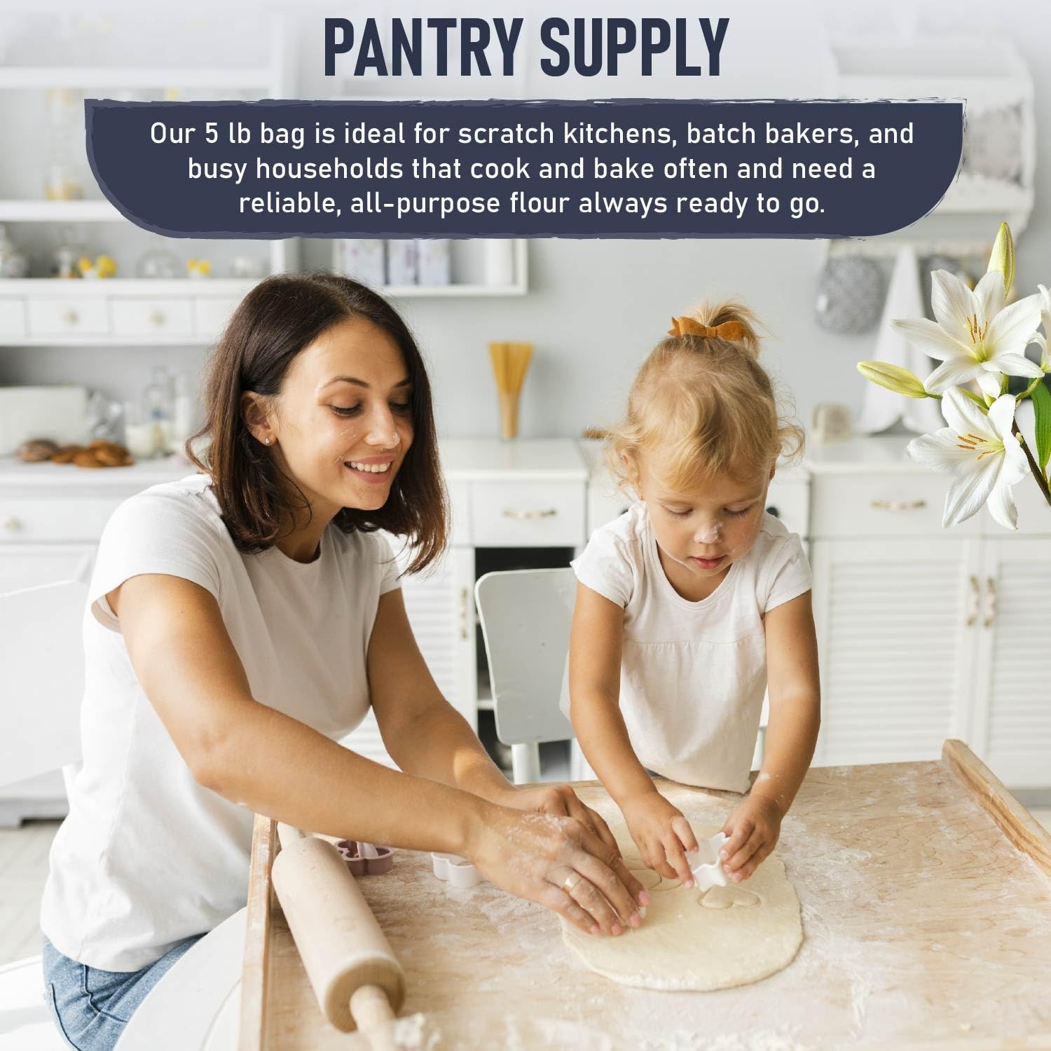 Organic All Purpose Flour Unbleached Non GMO 5 Lb Baking Bread Cookies Cakes