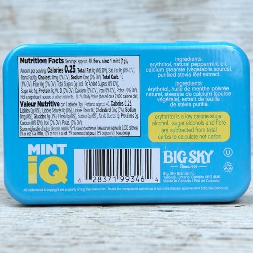 Big Sky MINT iQ Icy Peppermint Mint Candy 40 grams 9.8 x 3.99 x 18.7 cm,