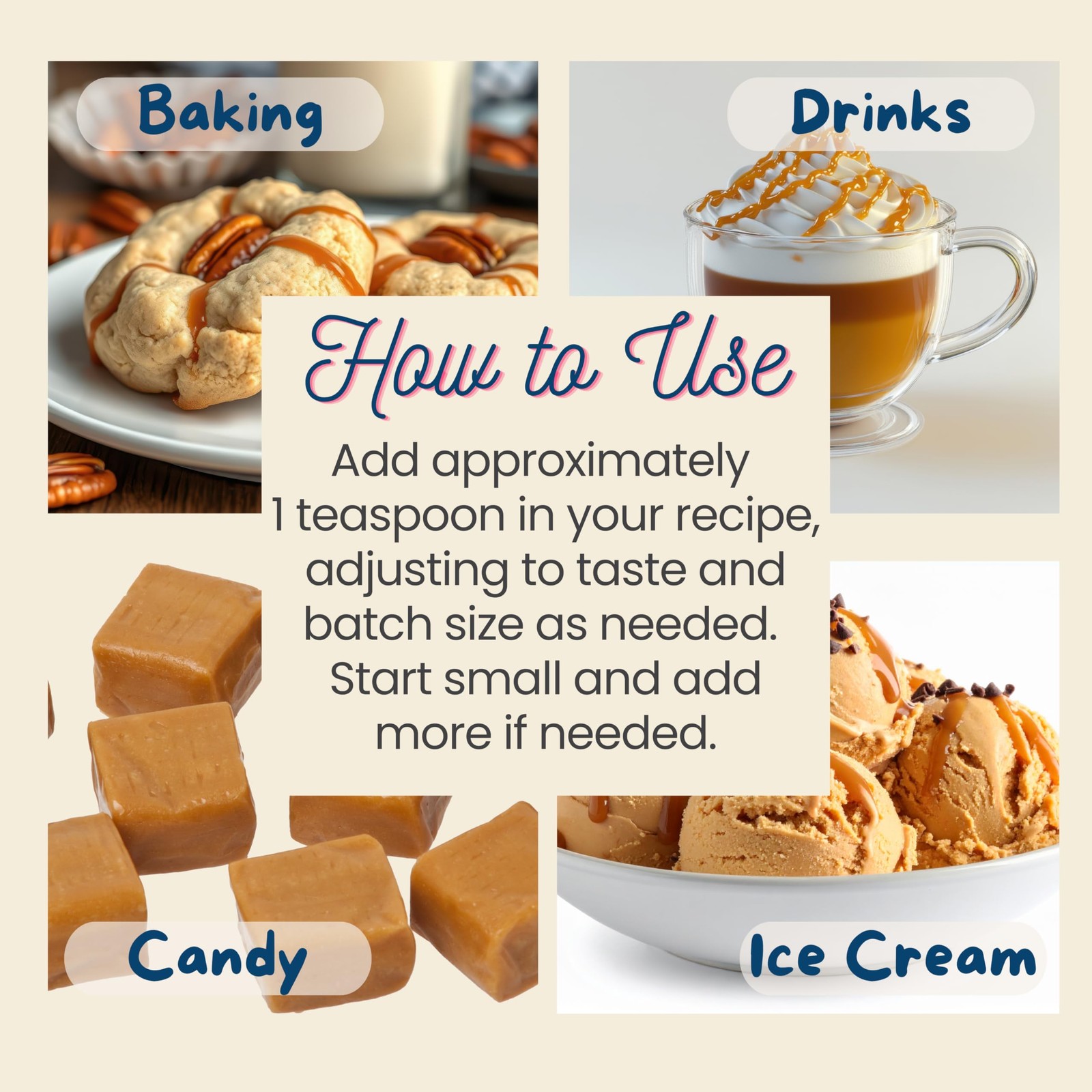 Natural Caramel Extract for Baking, Drinks, Ice Cream and Candy – 2 Oz – – Ca…