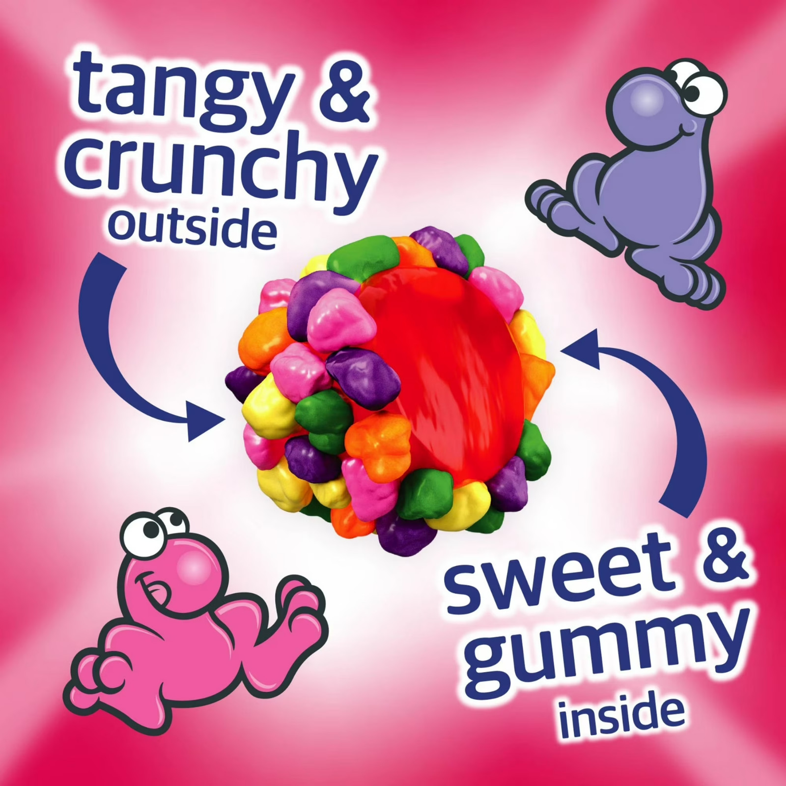 NERDS Rainbow Gummy Clusters Candy, Crunchy and Chewy, 18.5 oz Bag