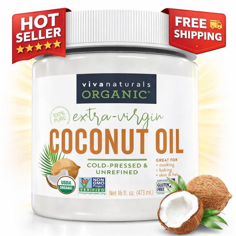 Organic Coconut Oil – Unrefined, Cold-Pressed Extra Virgin Coconut Oil, USDA Org