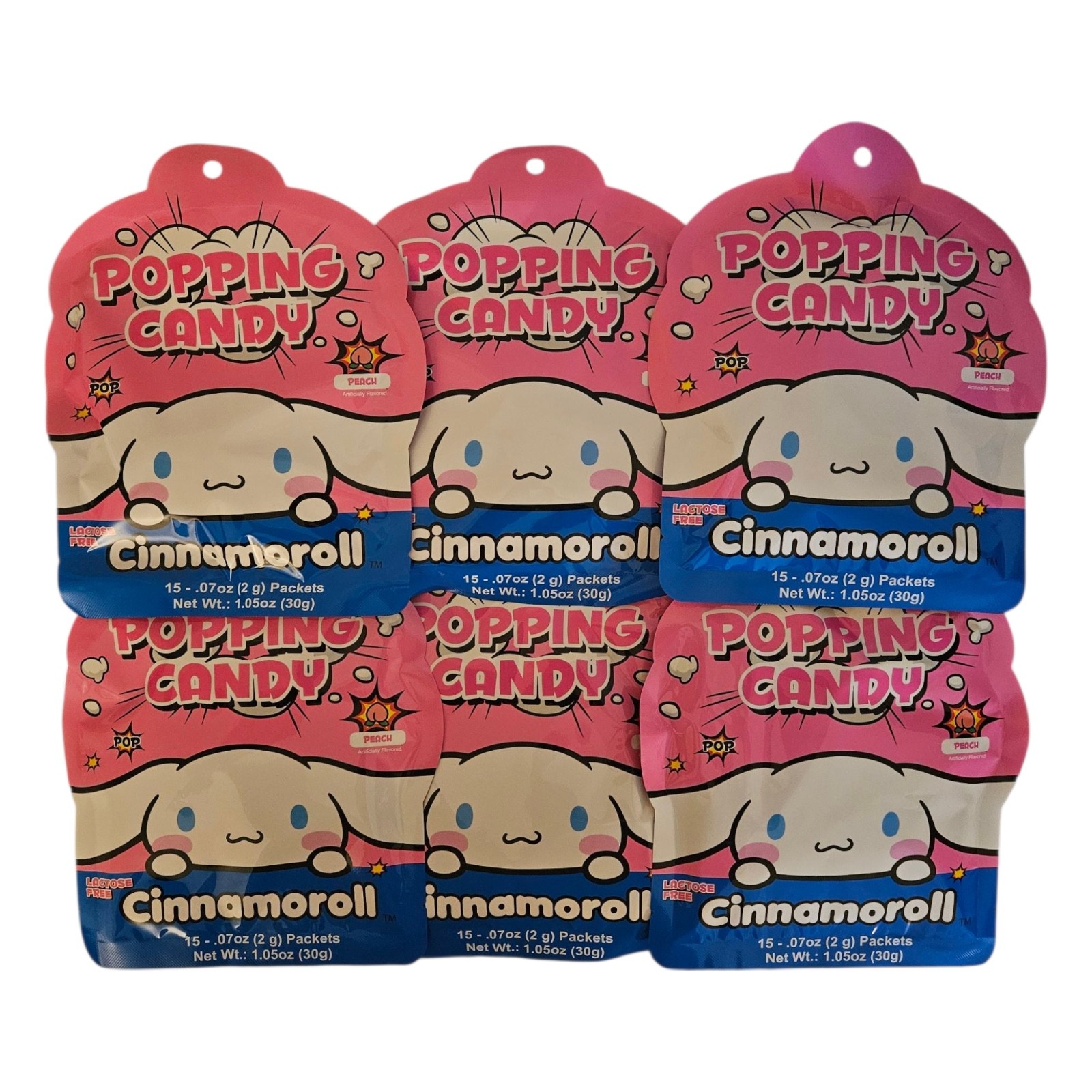 Cinnamoroll Popping Candy Peach Flavor 30g | Pack of Six (6) |-Free Shipping !