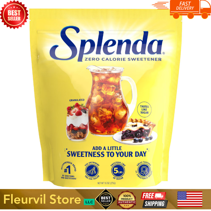 Splenda Zero Calorie Sweetener, Granulated Sugar Substitute, 9.7 oz Plastic Bag.