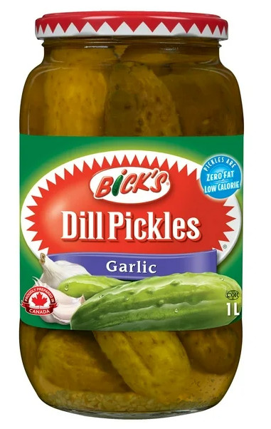 Bick’s Garlic Whole Dill Pickles, 1L