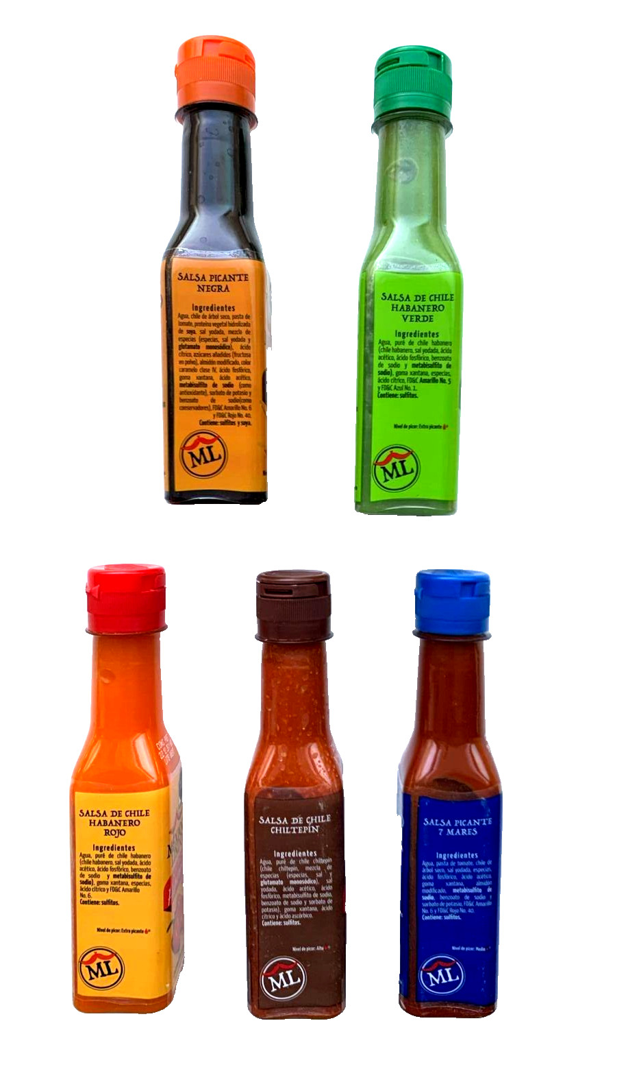 5-Pack Mexico Lindo Salsa Varias 150ml/5oz Assorted Hot Sauces