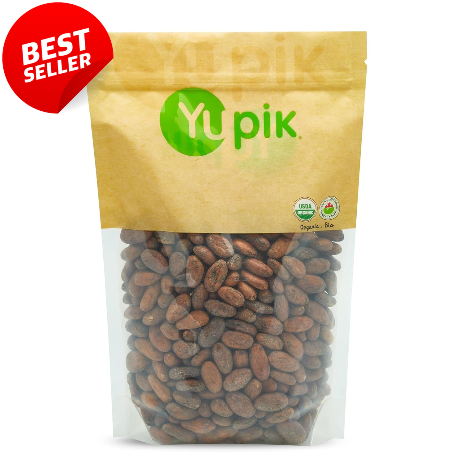 Organic Raw Cacao Beans 2.2Lb Unroasted Fermented Vegan Gluten Free Baking – US