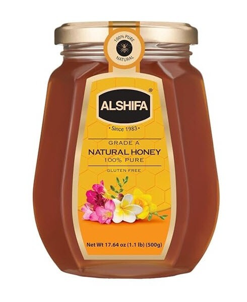 100% Natural Grade A Honey – Gluten Free – By Alshifa – 17.64 oz (500g) –